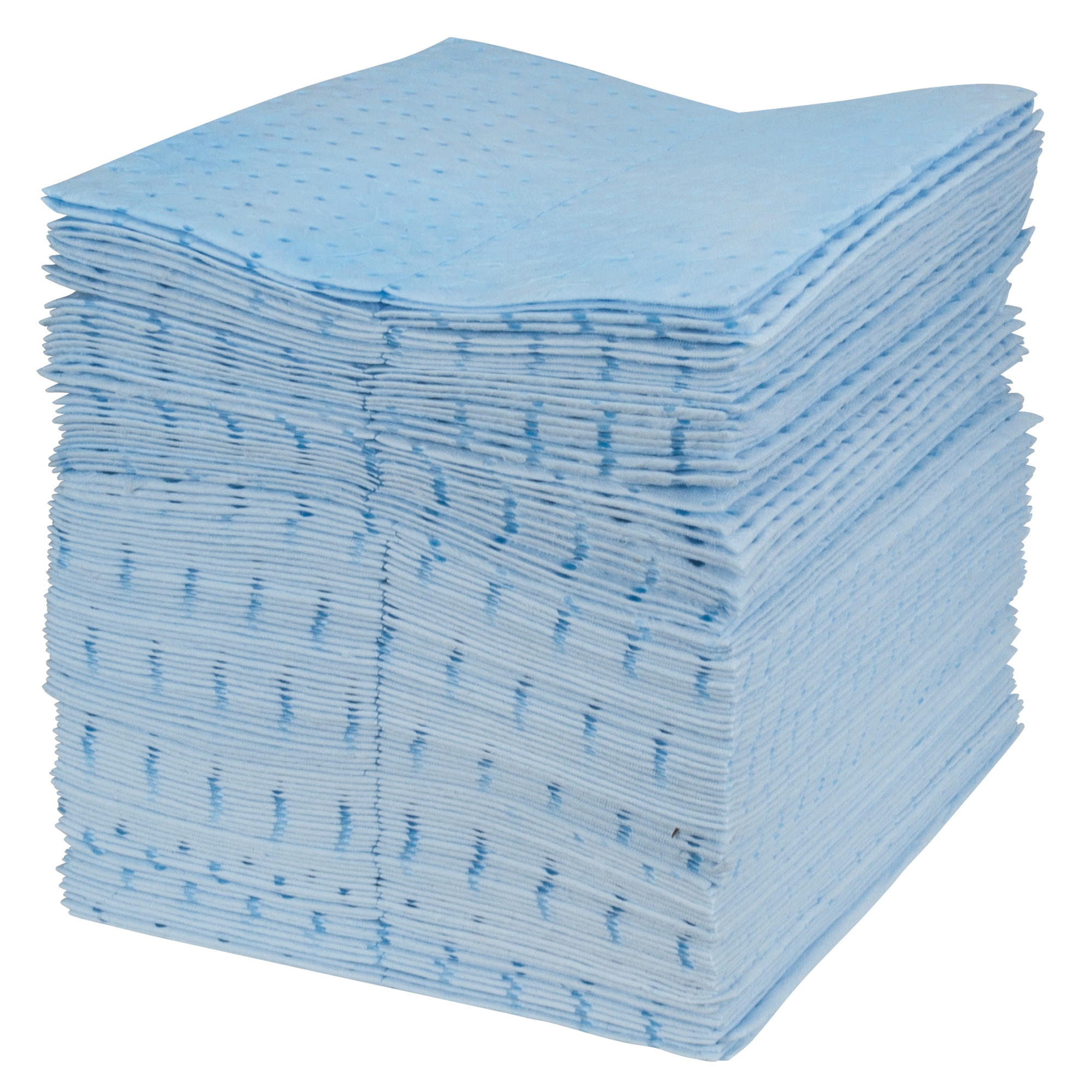Feuilles absorbantes bleues liées de première qualité, Huile seulement, 15" x 17", 25 gal. d'absorption