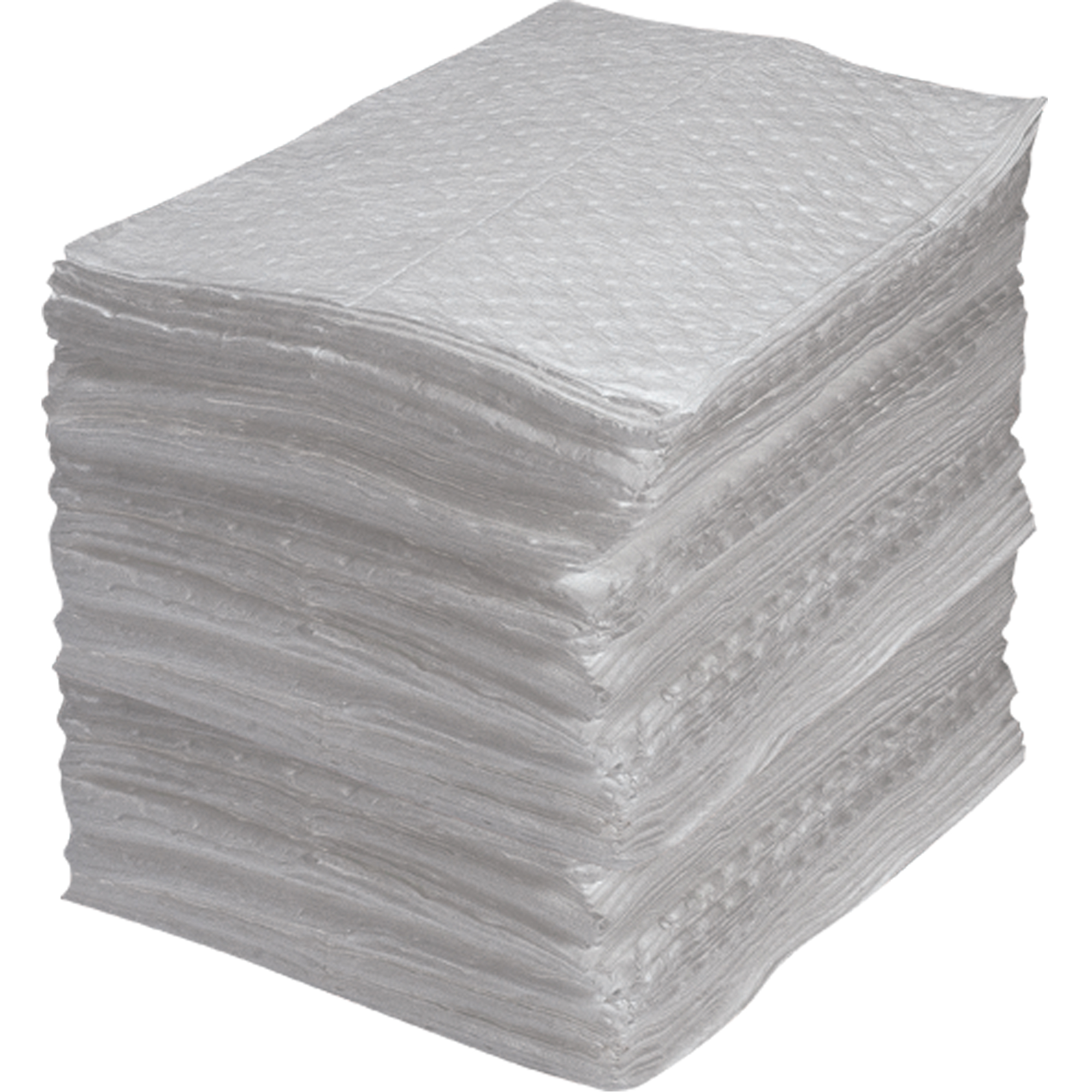 Feuilles absorbantes en fibres fines de calibre industriel, Huile seulement, 15" x 17", 40 gal. d'absorption