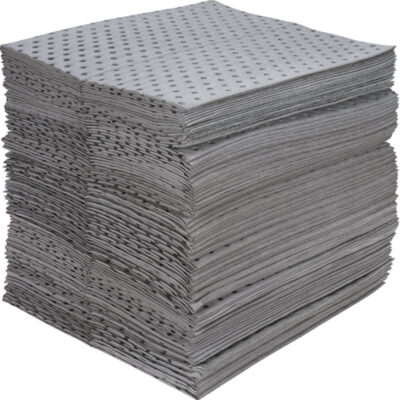 Feuilles absorbantes en fibres fines de calibre industriel, Universel, 15" x 17", 40 gal. d'absorption