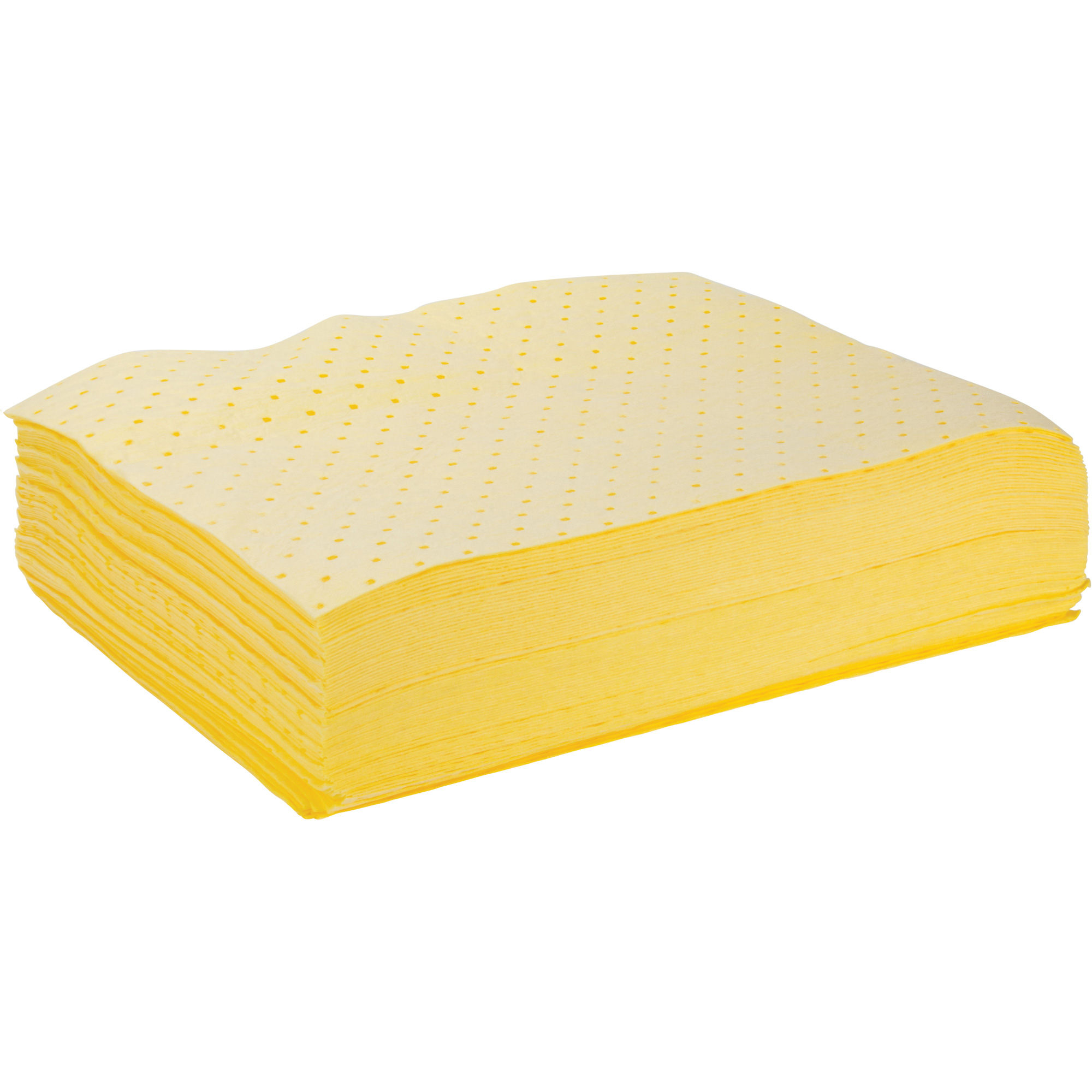 Feuilles absorbantes liées, Matières dangereuses, 15" x 19", 12 gal. d'absorption