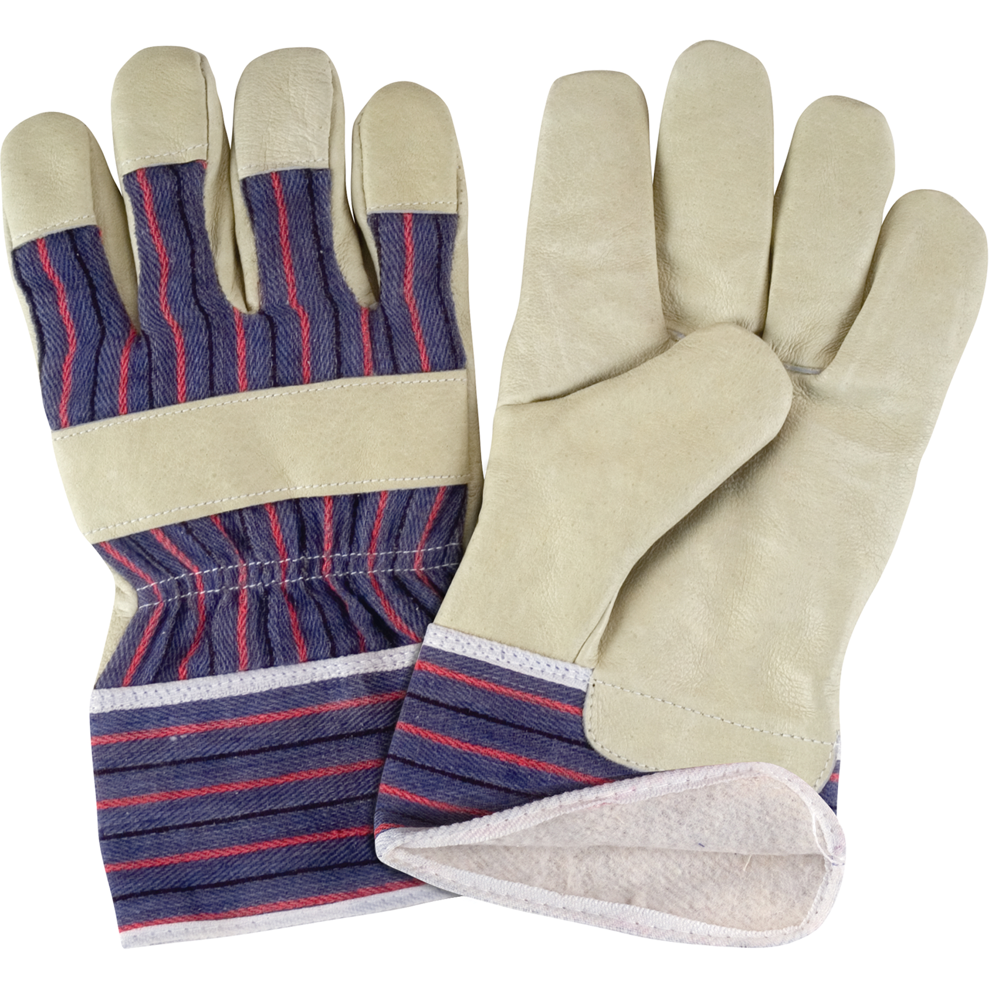 Gant pour le travail confortables doublés pour l'hiver, Grand, Paume en Cuir fleur de porc, Doublure en Molleton de coton