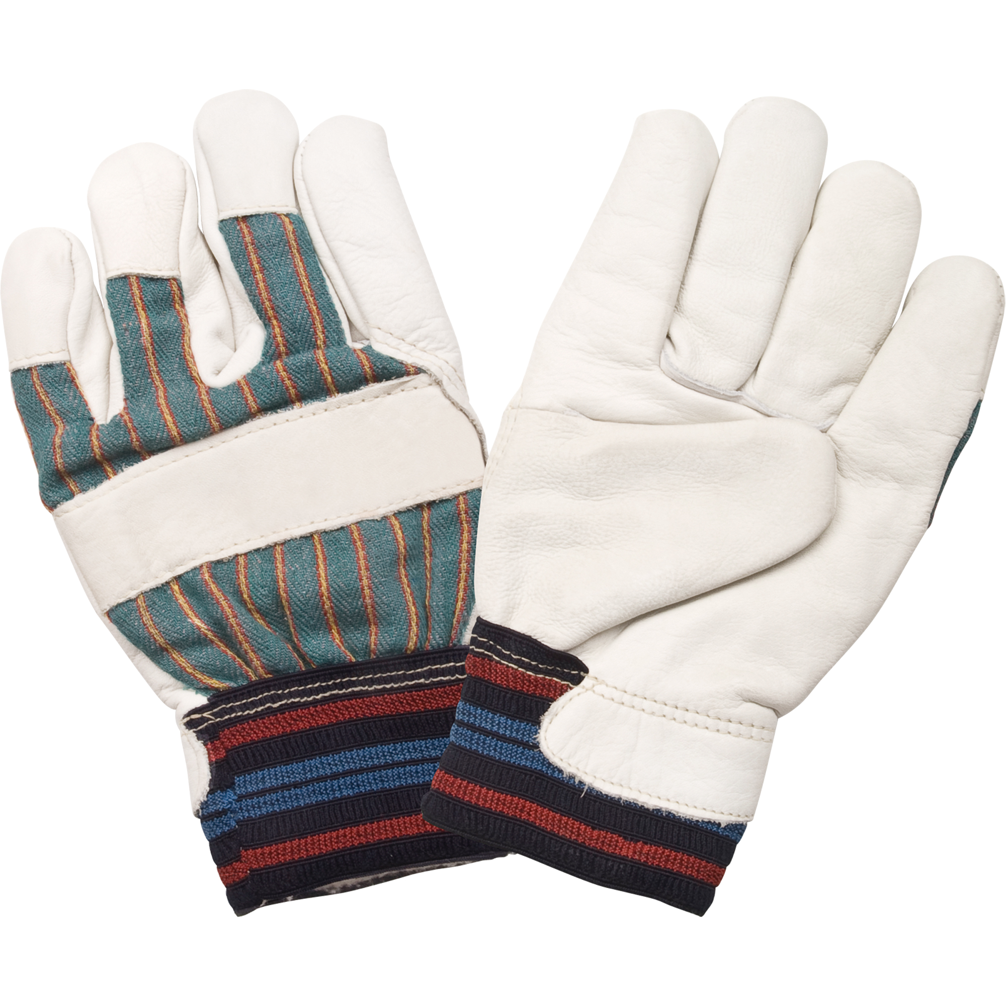 Gant pour le travail doublés pour l'hiver résistant à l'abrasion, Moyen, Paume en Cuir fleur de vache, Doublure en Molleton de coton