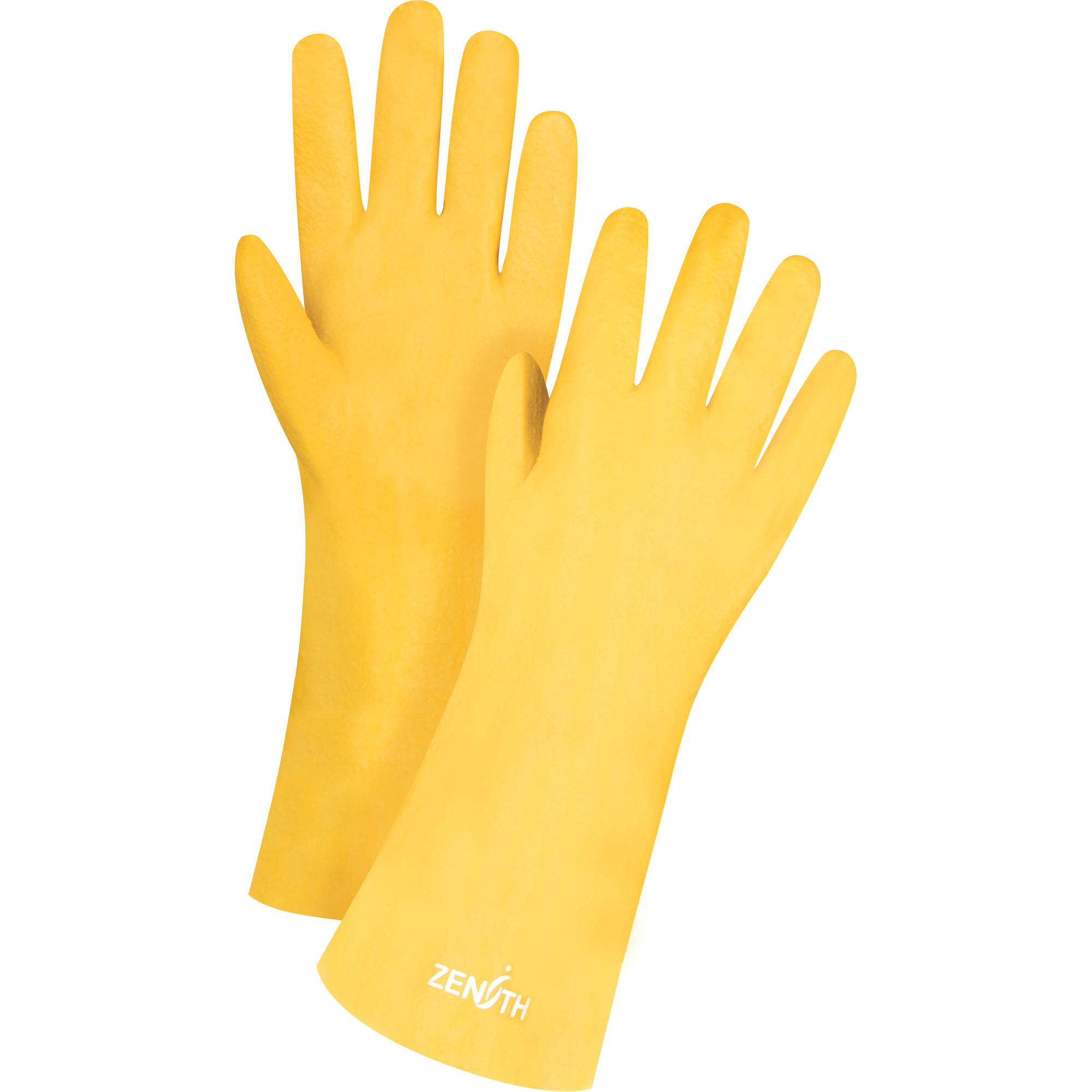 Gants à fini rugueux et résistants aux produits chimiques, Taille 9, 14" lo, PVC, Doublure en Interlock, 47-mil