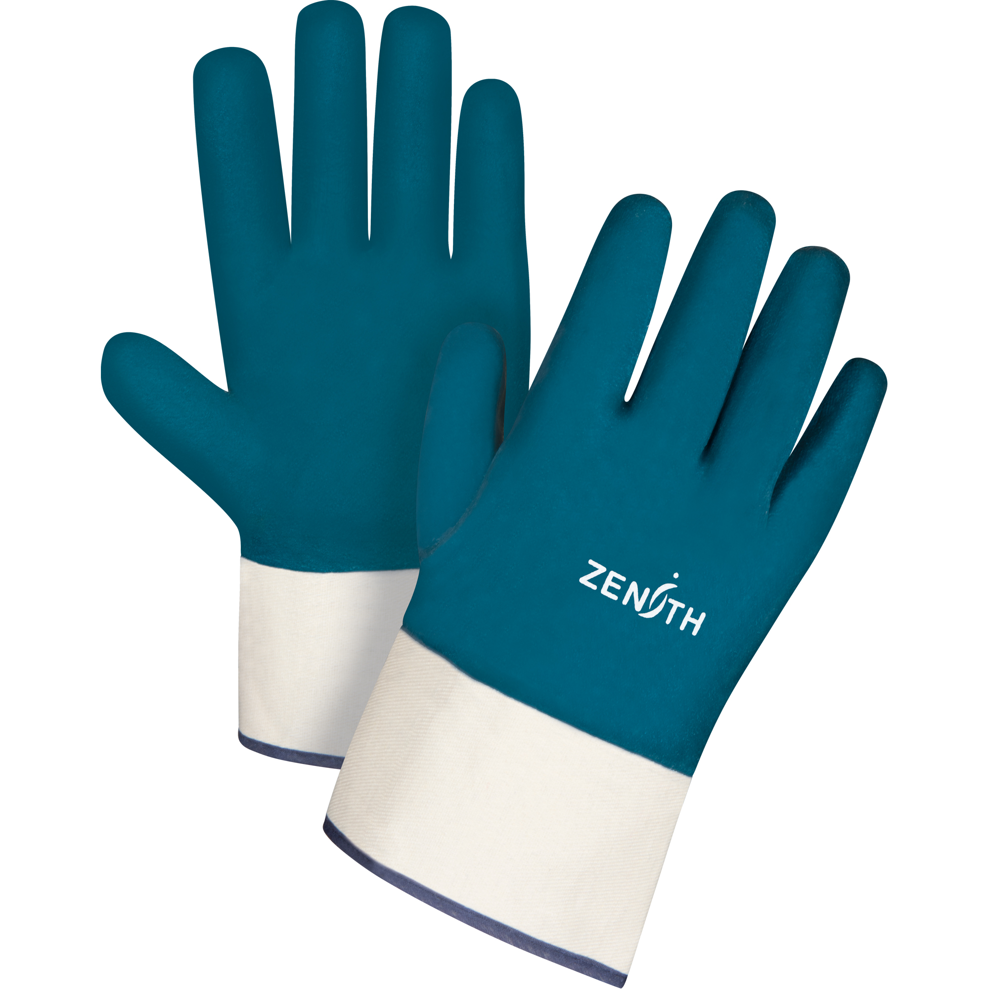Gants à poignet de sécurité de poids lourd, 11/2T-Grand, Rêvetement Nitrile, Enveloppe en Coton