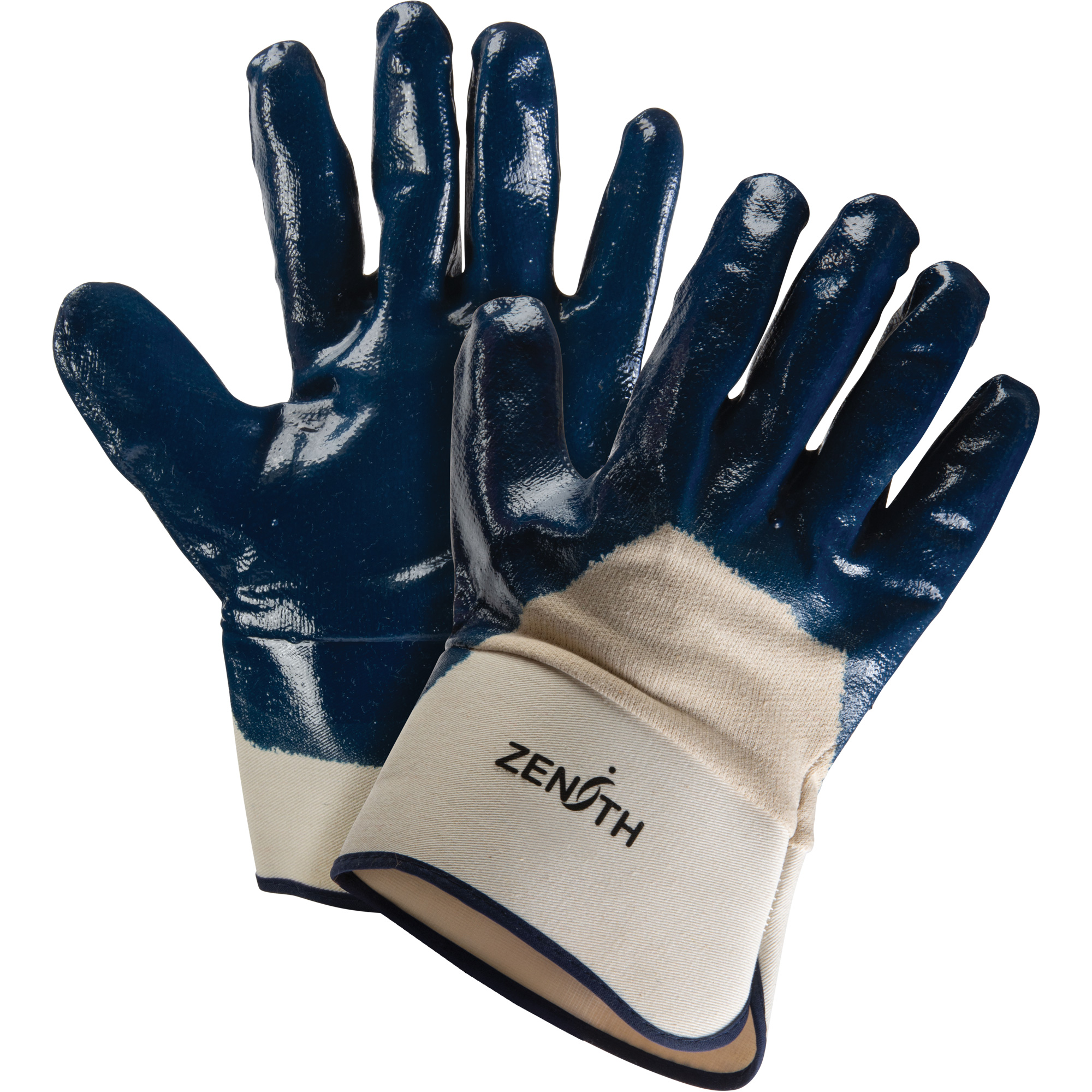 Gants à poignet de sécurité de poids lourd, 11/2T-Grand, Rêvetement Nitrile, Enveloppe en Coton
