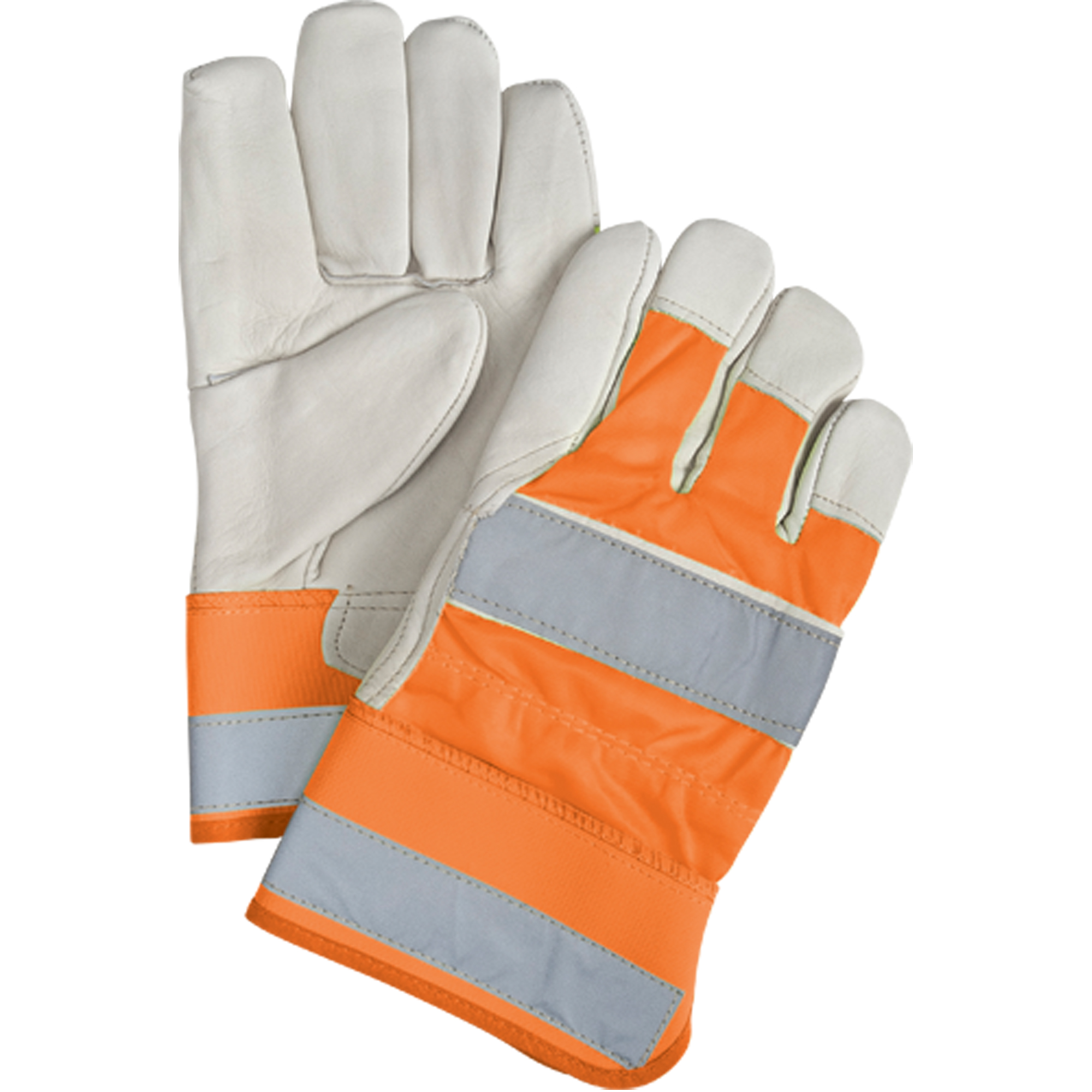 Gants d'ajusteur à chaleur supérieure orange haute visibilité, Grand, Paume en Cuir fleur de vache, Doublure en ThinsulateMC