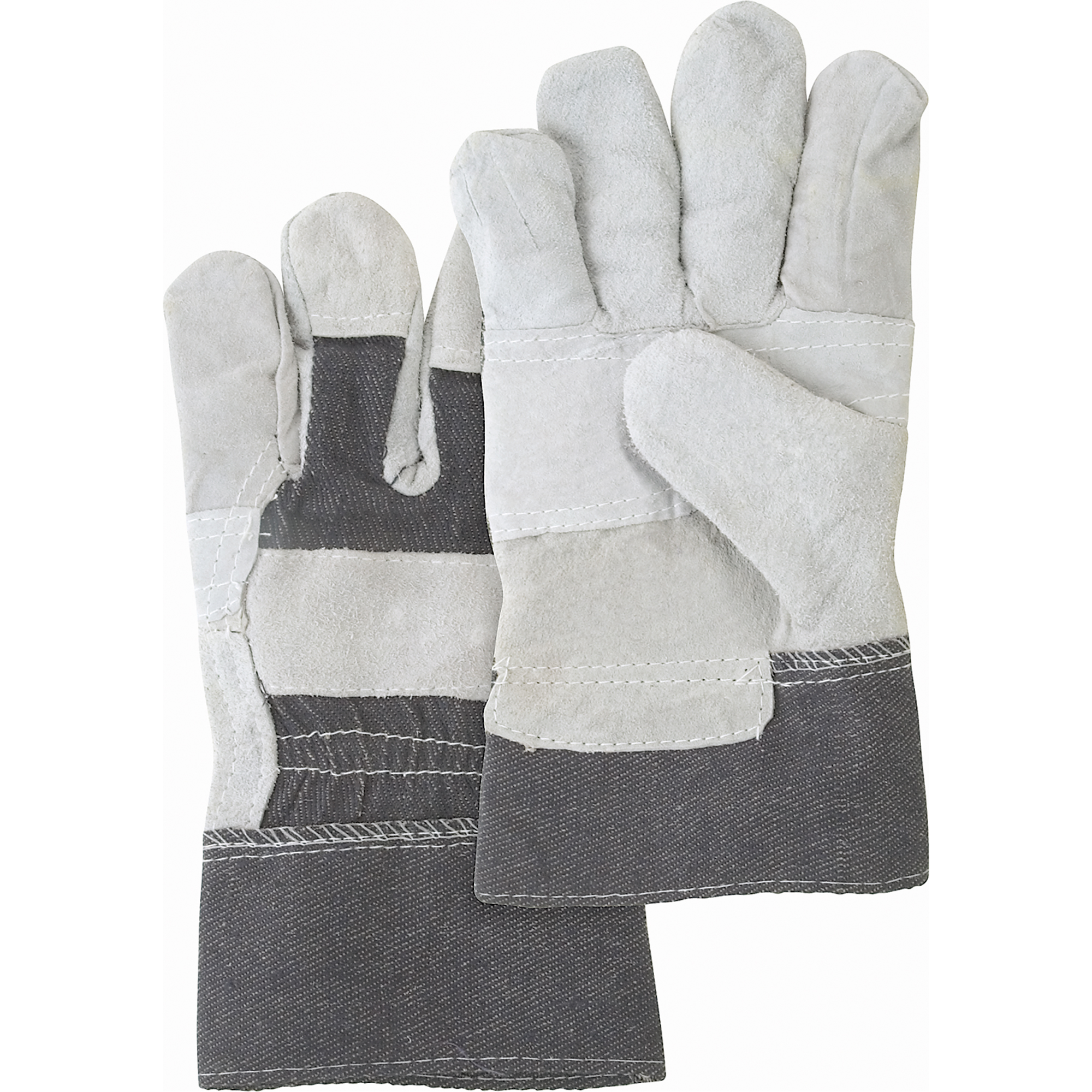 Gants d'ajusteur à paume renforcée d'usage standard, Grand, Paume en Cuir de vache refendu, Doublure en Coton