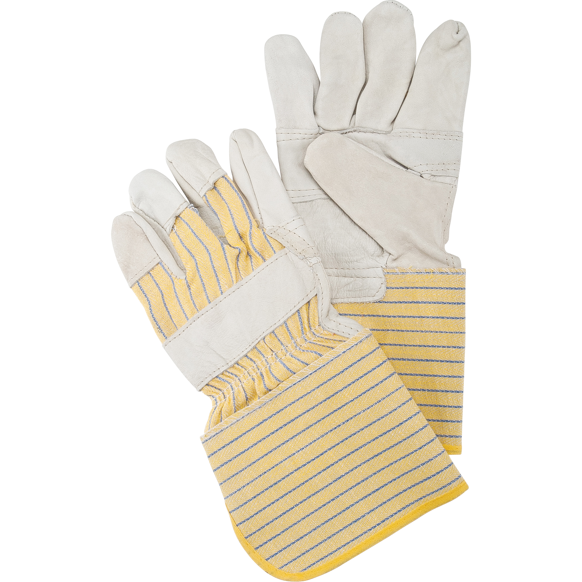 Gants d'ajusteur à paume renforcée, Grand, Paume en Cuir fleur de vache, Doublure en Coton