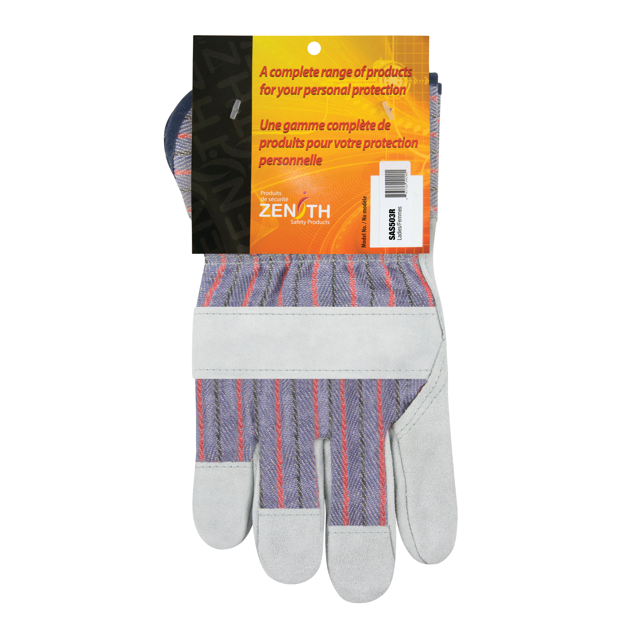 Gants d'ajusteur à paume sèche de première qualité, Dames, Paume en Cuir de vache refendu, Doublure en Coton