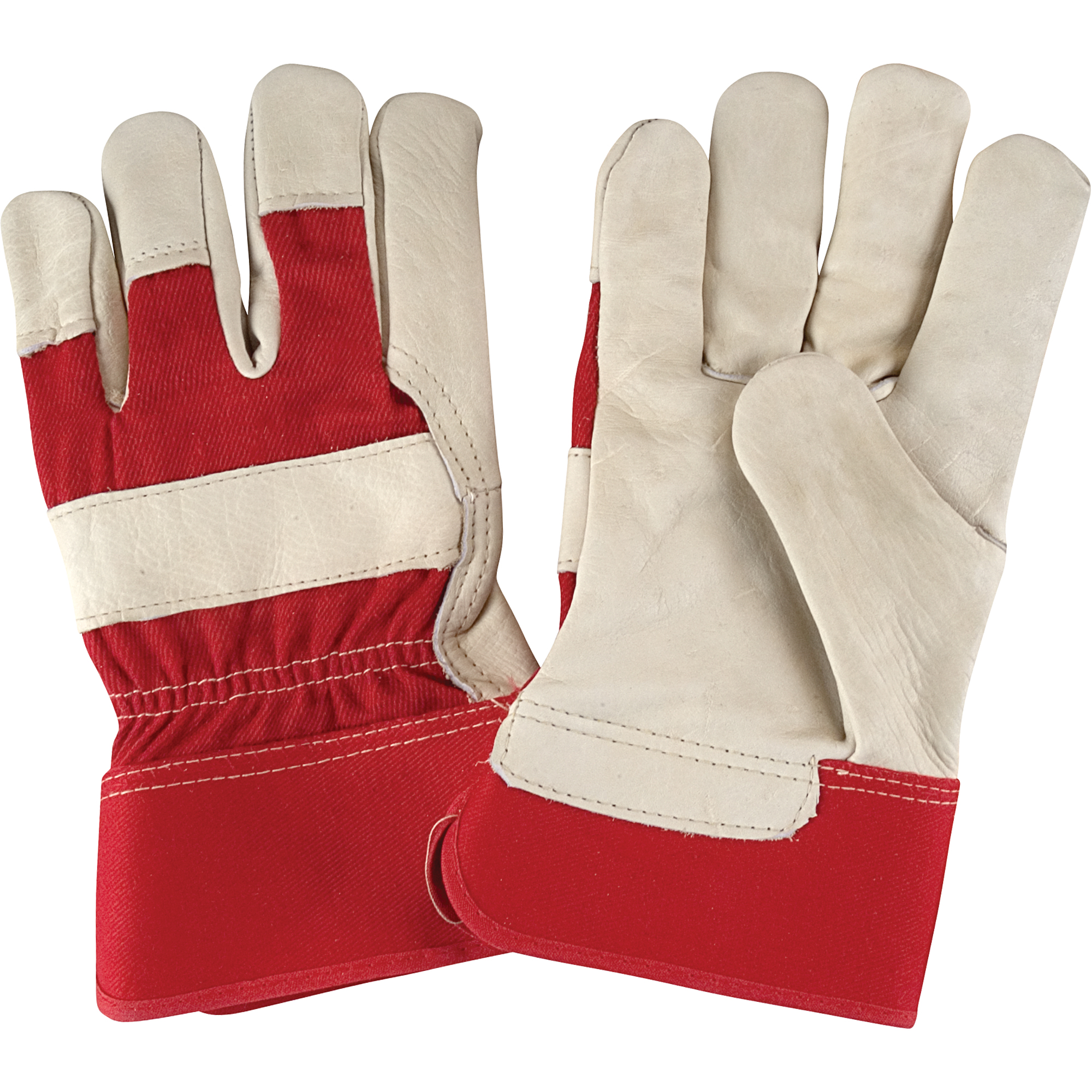 Gants d'ajusteur à paume sèche de première qualité, Grand, Paume en Cuir fleur de vache, Doublure en Coton