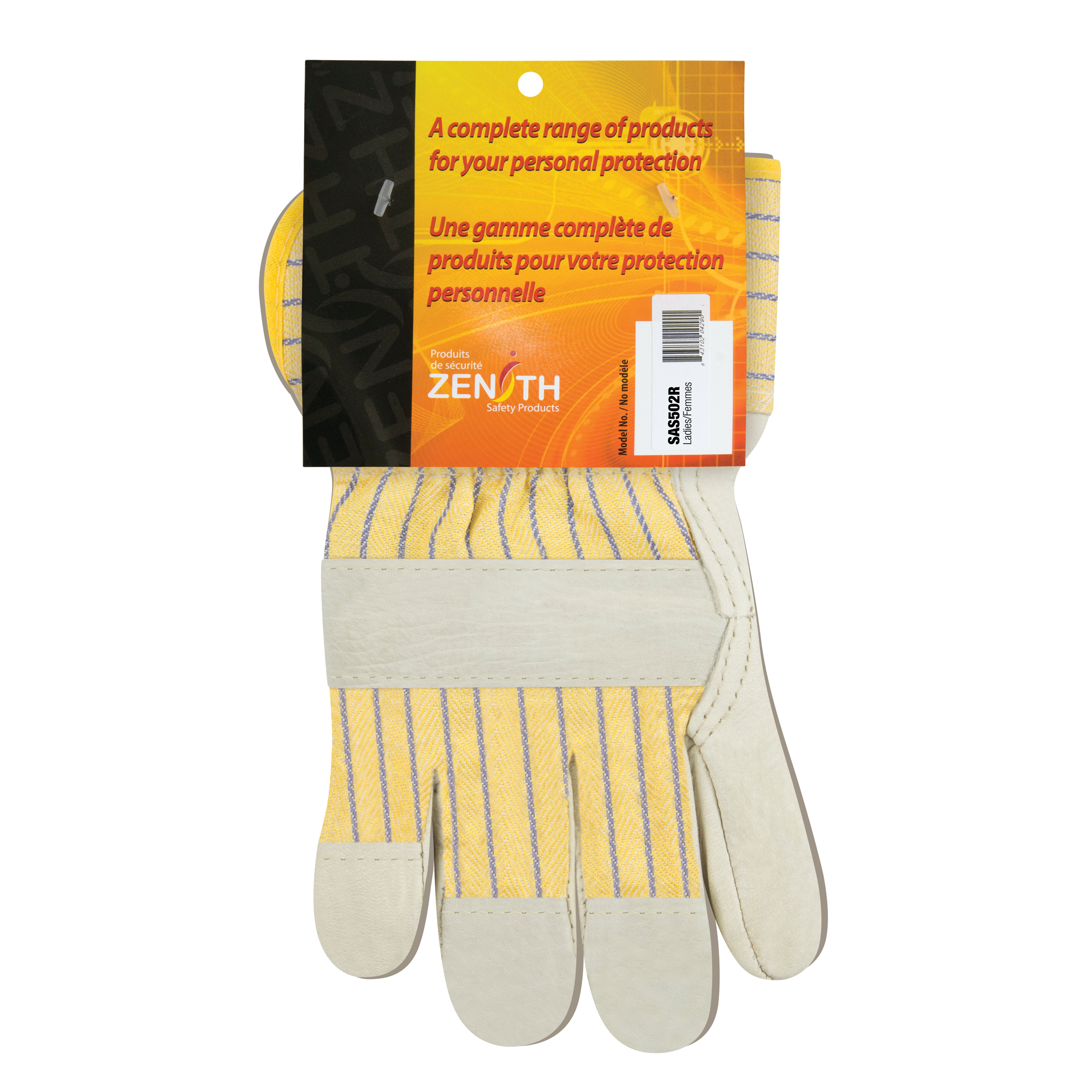 Gants d'ajusteur à paume sèche d'usage standard, Dames, Paume en Cuir fleur de vache, Doublure en Coton
