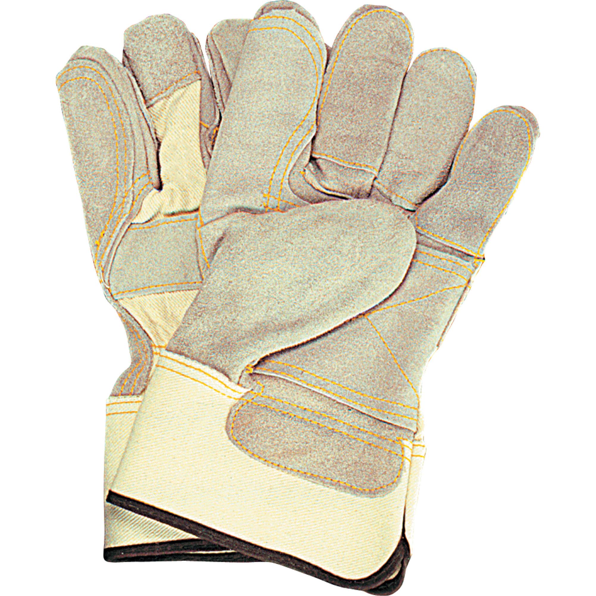 Gants d'ajusteur avec paume double, Grand, Paume en Cuir de vache refendu, Doublure en Coton