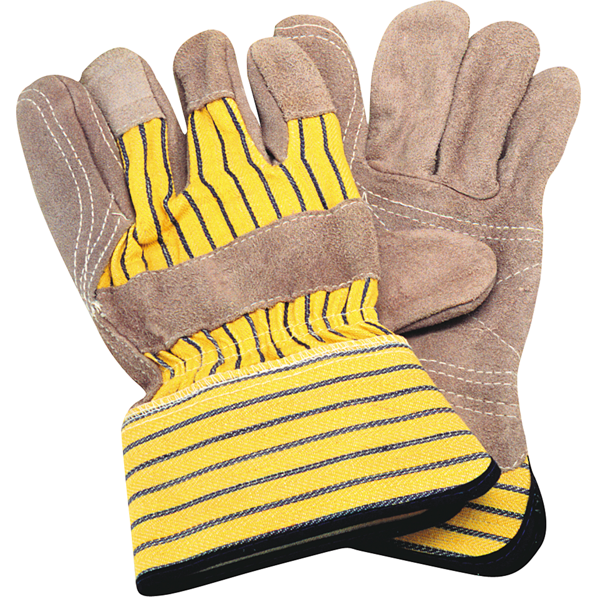 Gants d'ajusteur avec paume double, Grand, Paume en Cuir de vache refendu, Doublure en Coton