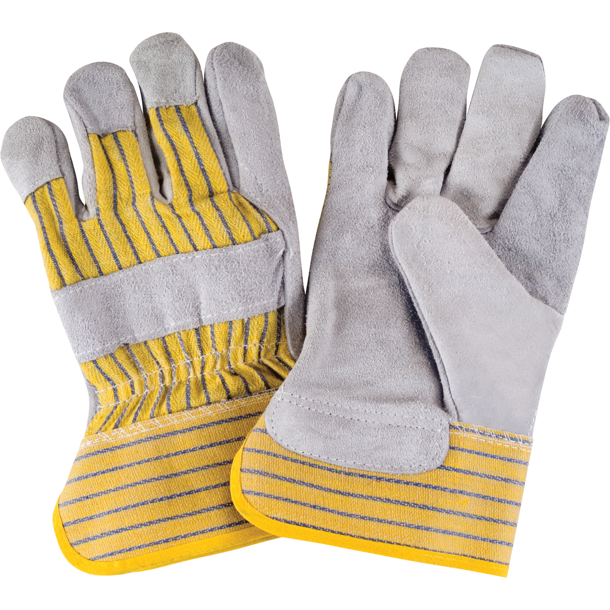 Gants d'ajusteur de première qualité, Grand, Paume en Cuir de vache refendu, Doublure en Coton