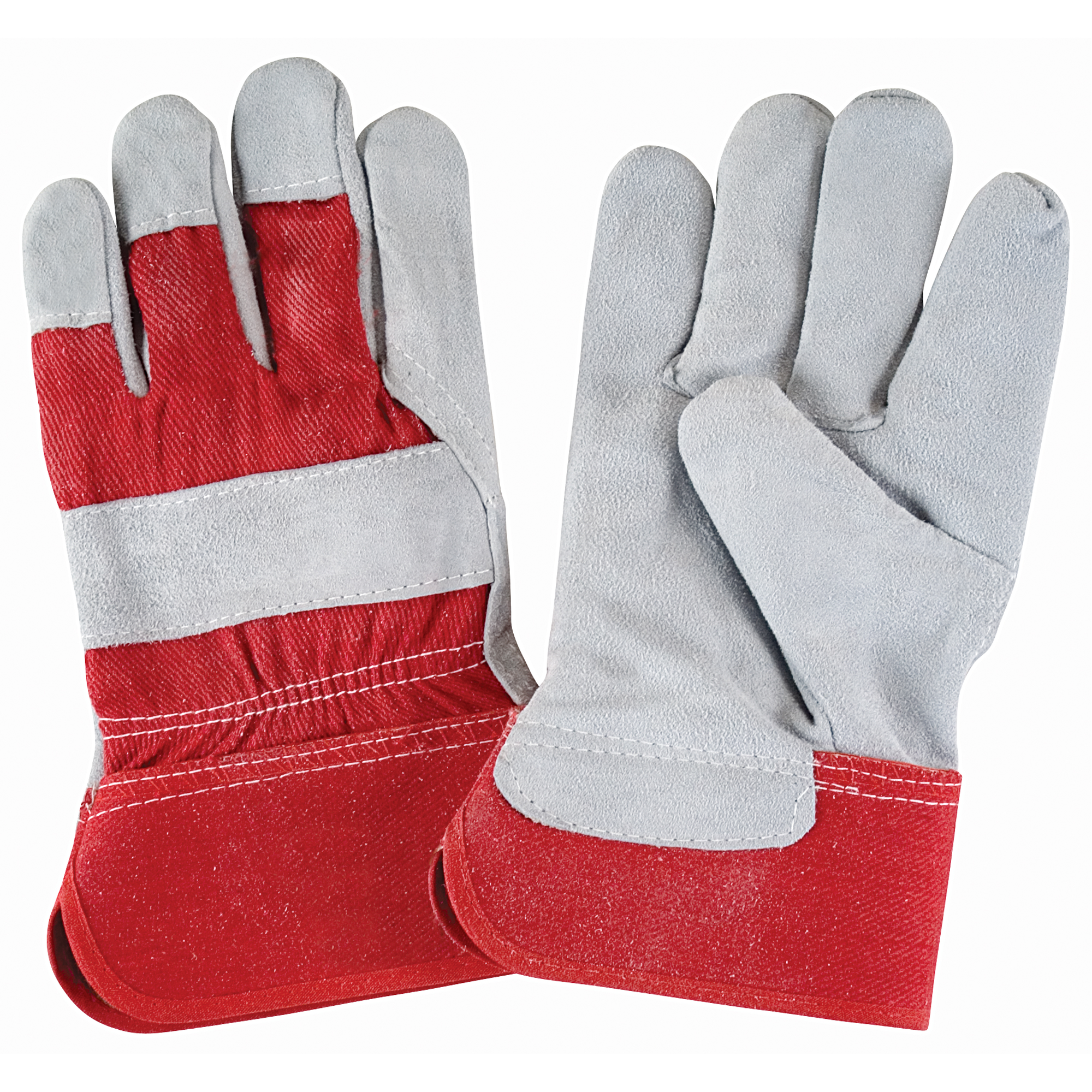 Gants d'ajusteur de première qualité, Grand, Paume en Cuir de vache refendu, Doublure en Coton
