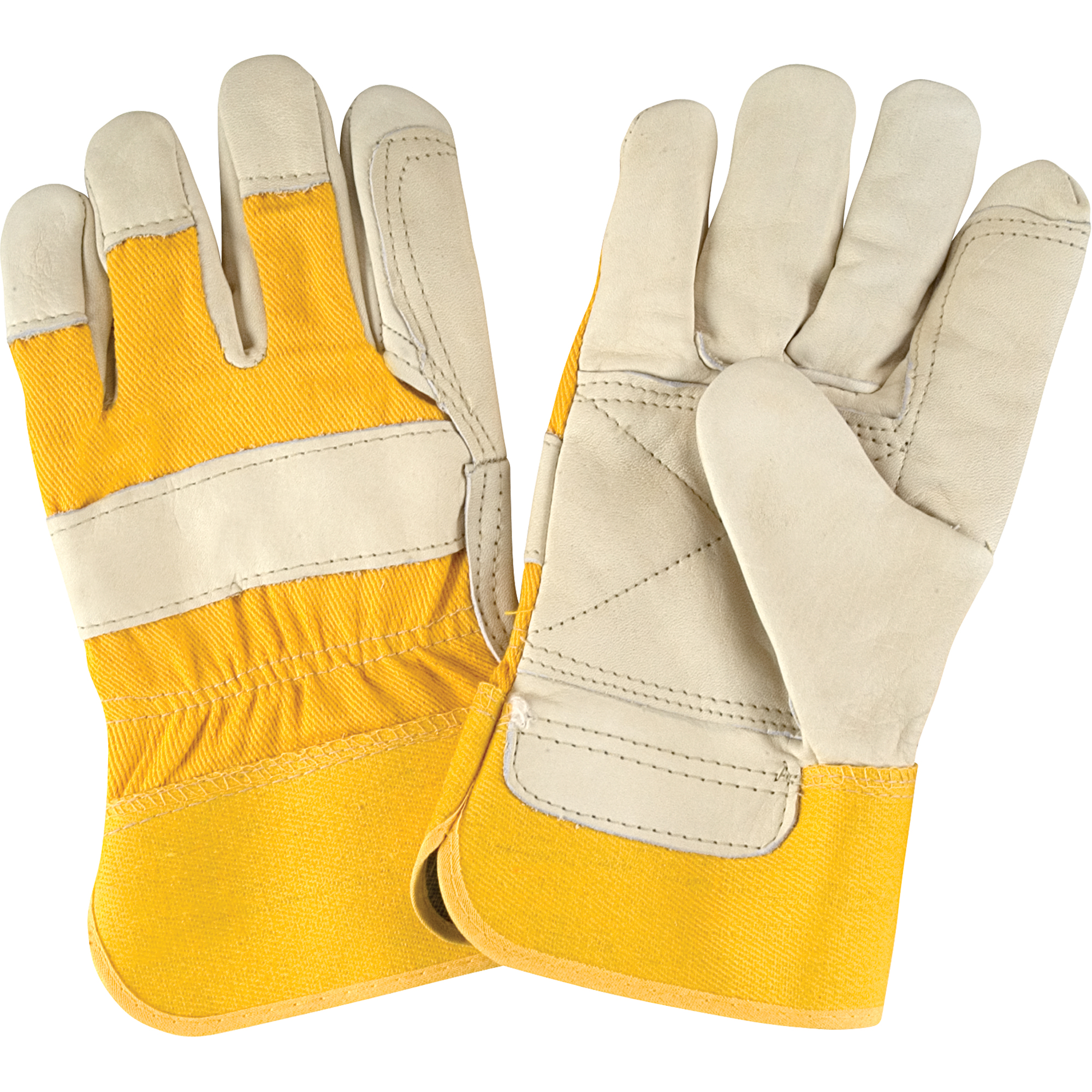 Gants d'ajusteur de première qualité, Grand, Paume en Cuir fleur de vache, Doublure en Coton