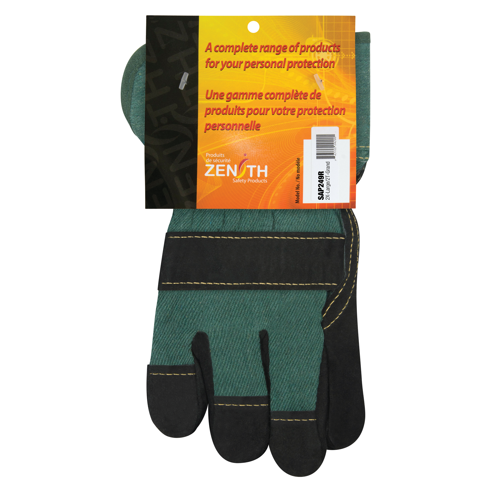 Gants d'ajusteur doublés pour l'hiver à chaleur supérieure, 2T-Grand, Paume en Cuir de vache refendu, Doublure en ThinsulateMC