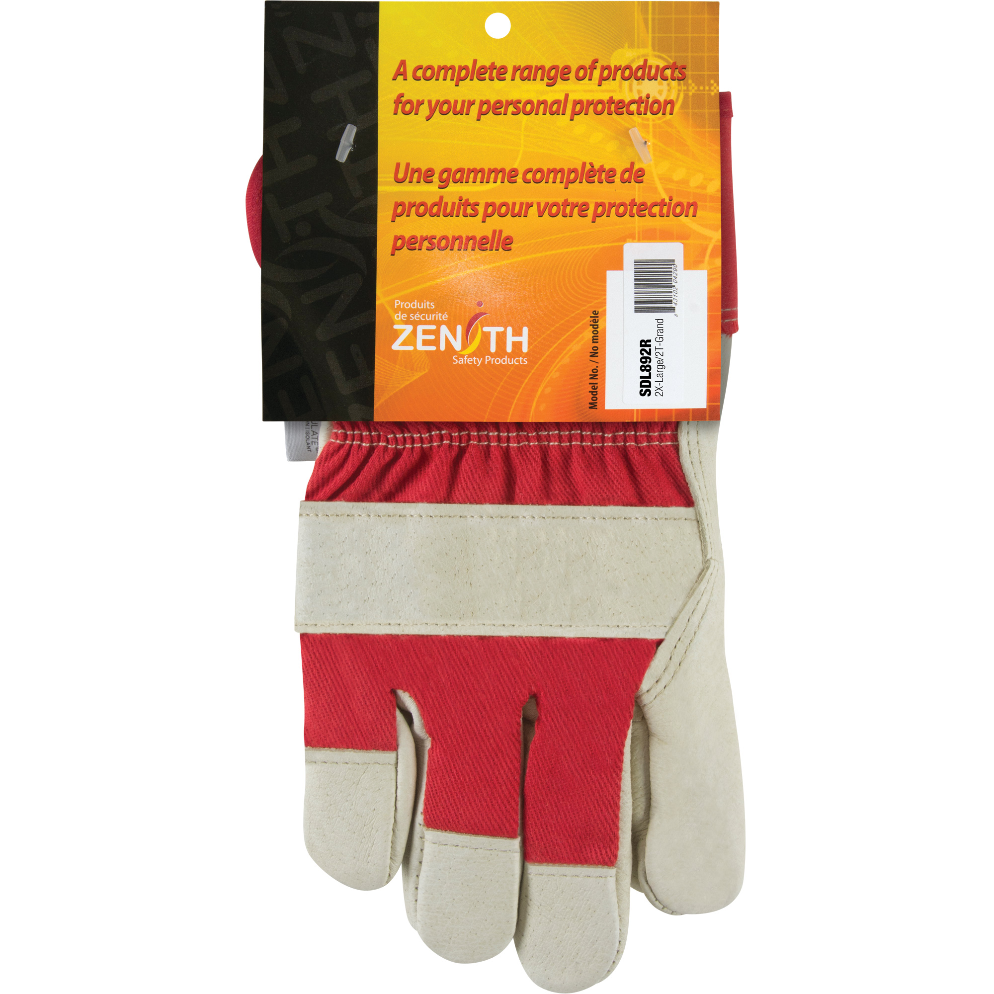 Gants d'ajusteur doublés pour l'hiver à chaleur supérieure, 2T-Grand, Paume en Cuir fleur de porc, Doublure en ThinsulateMC