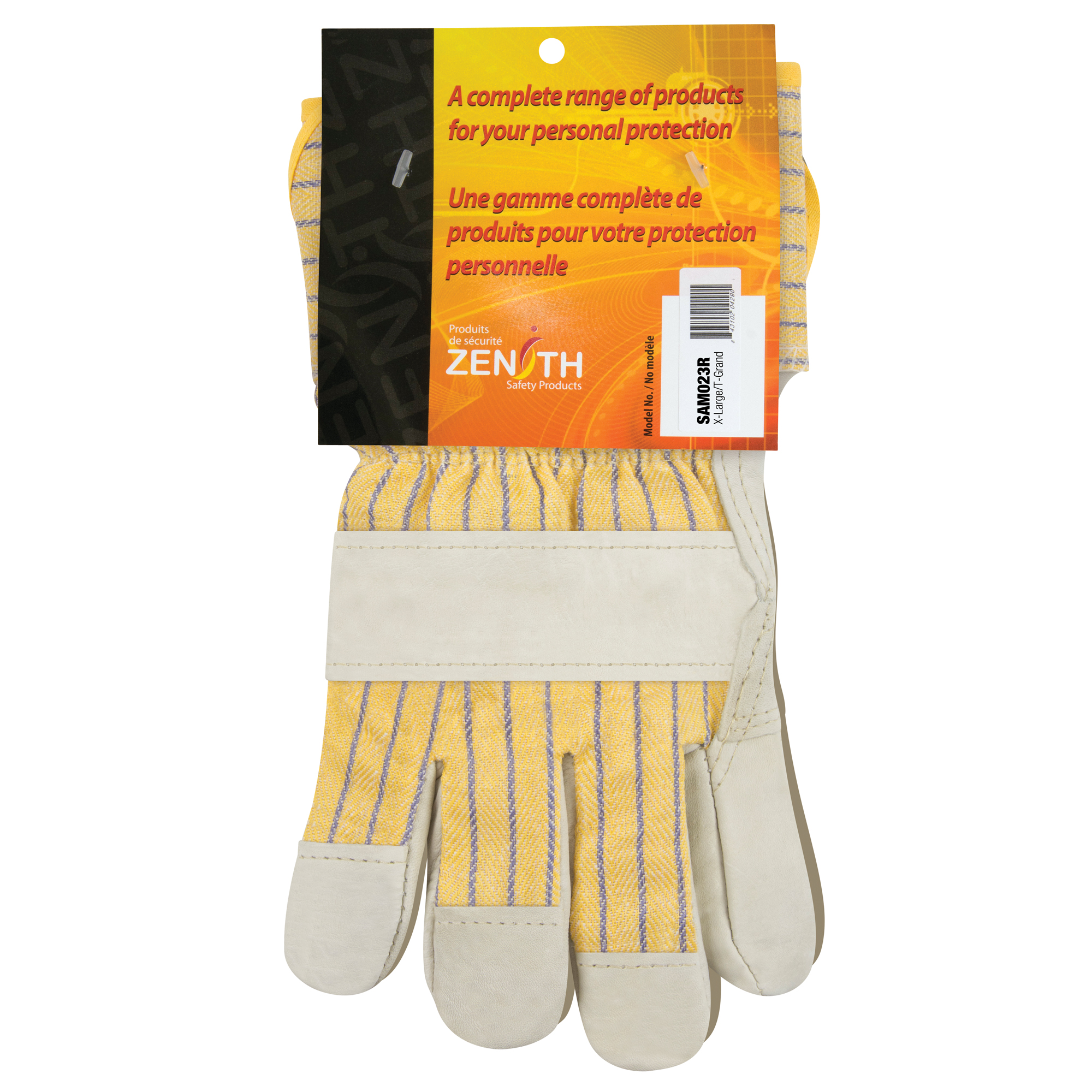 Gants d'ajusteur doublés pour l'hiver à paume renforcée, T-Grand, Paume en Cuir fleur de vache, Doublure en Molleton de coton