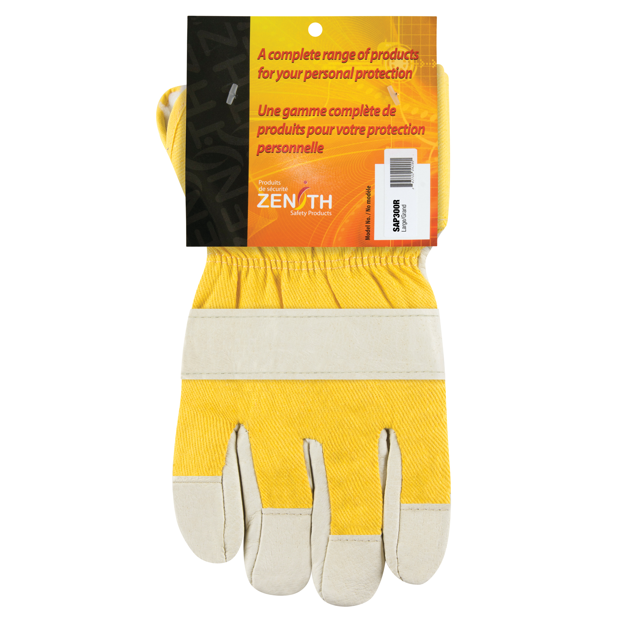 Gants d'ajusteur doublés pour l'hiver, Grand, Paume en Cuir fleur de porc, Doublure en Boa