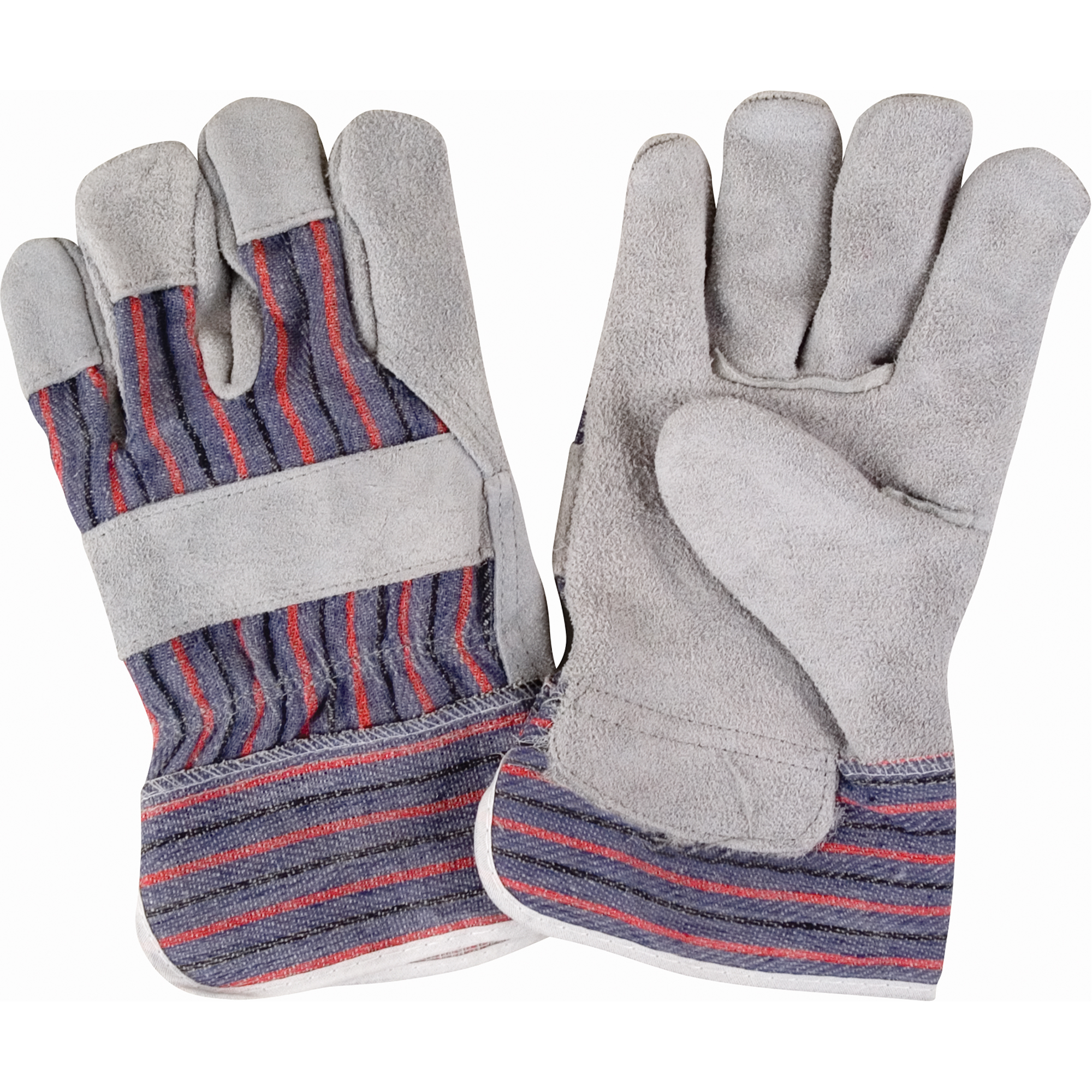 Gants d'ajusteur rugueux, Grand, Paume en Cuir de vache refendu, Doublure en Coton