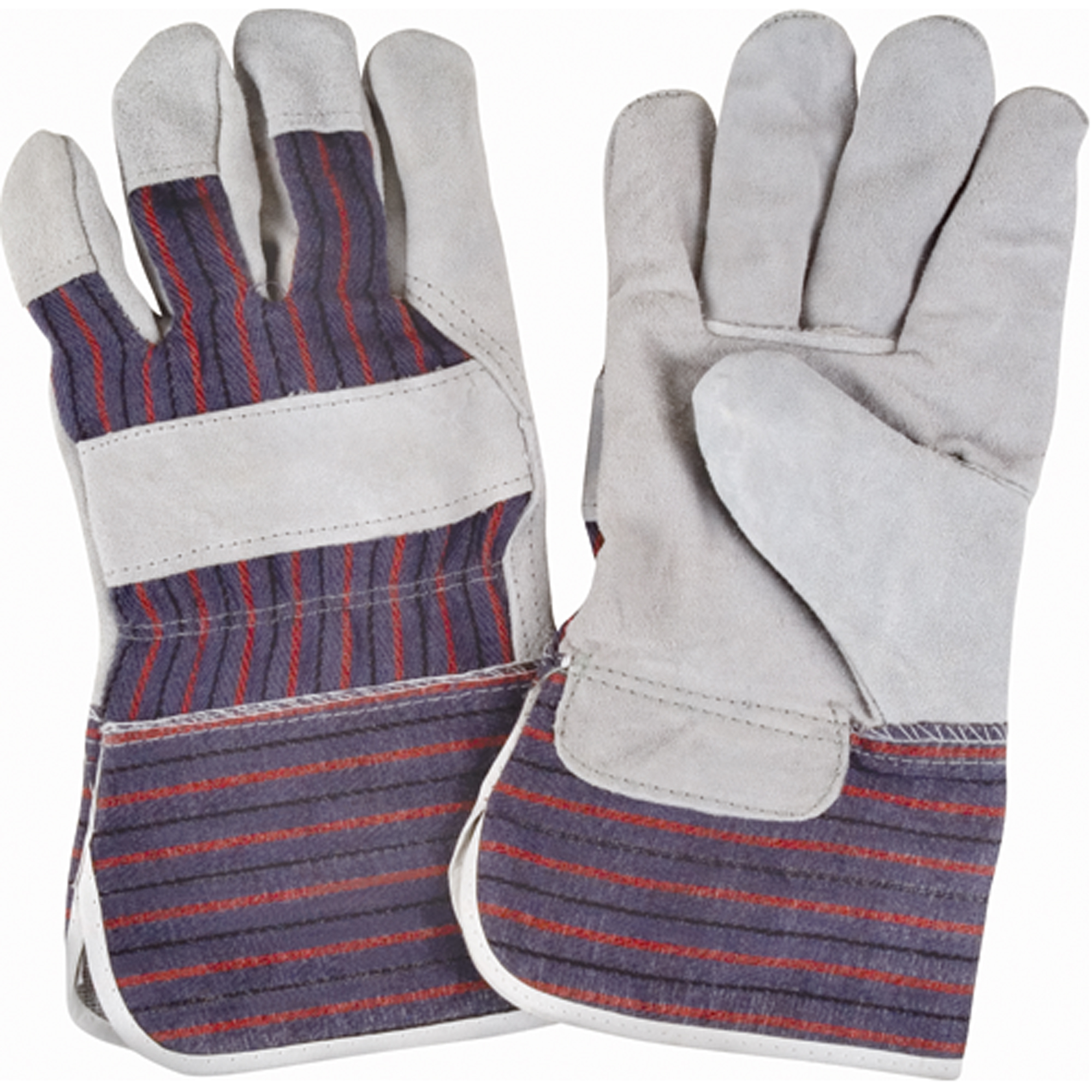 Gants d'ajusteur rugueux, Grand, Paume en Cuir de vache refendu, Doublure en Coton