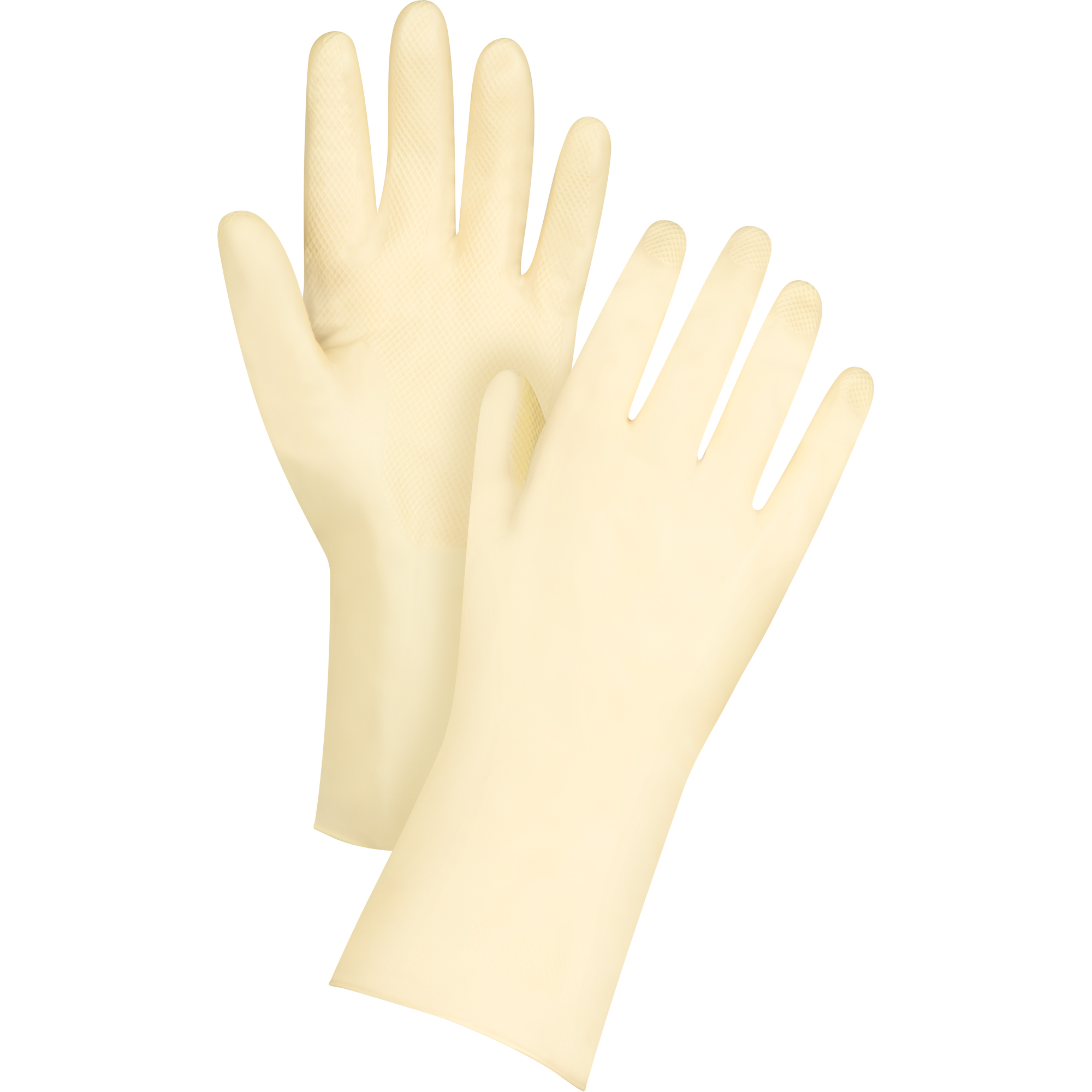 Gants de conserverie de première qualité, Taille T-Grand/10, 12" lo, Latex de caoutchouc, 18 mils