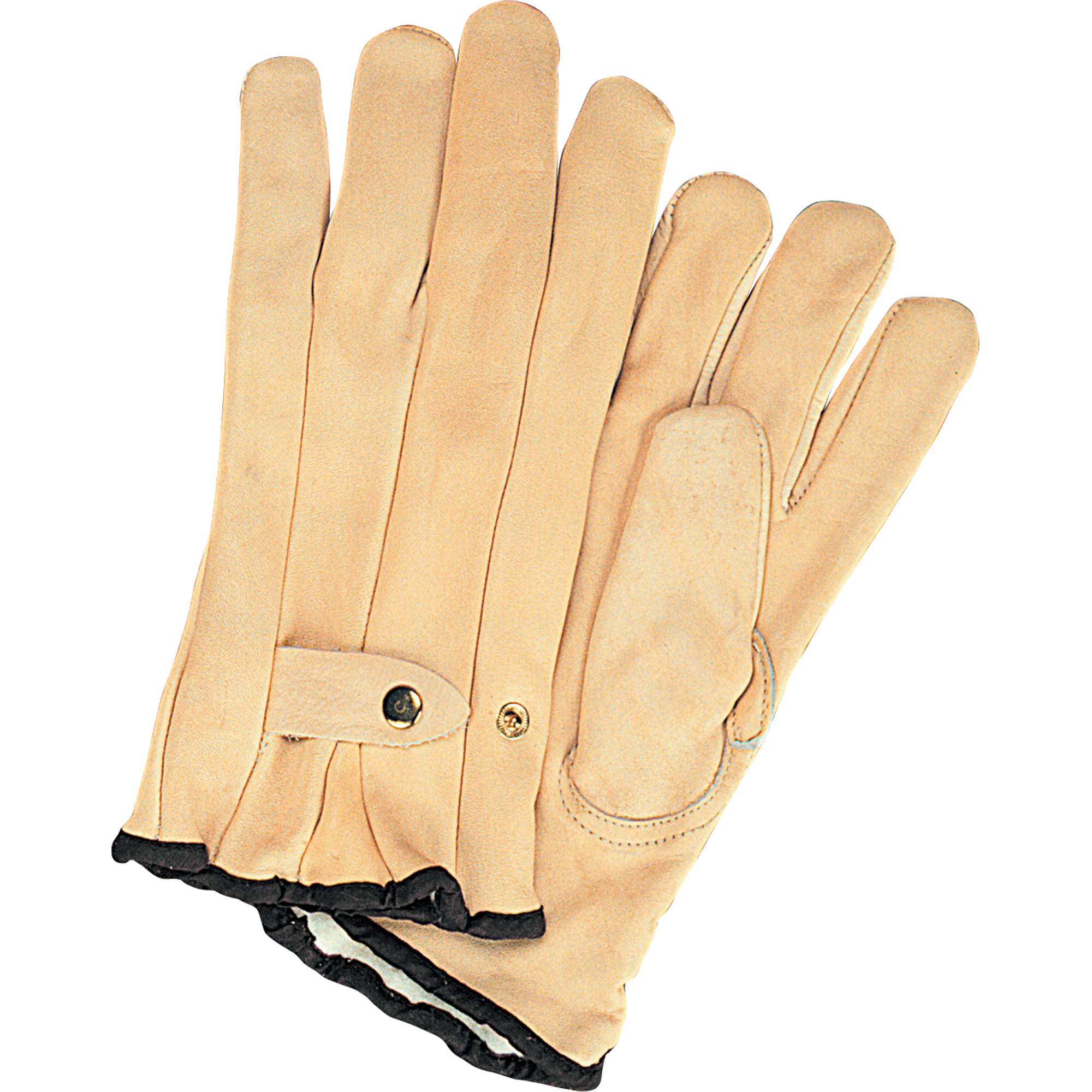 Gants de cordeur doublés pour l'hiver, Moyen, Paume Cuir fleur de vache, Doubleure Molleton