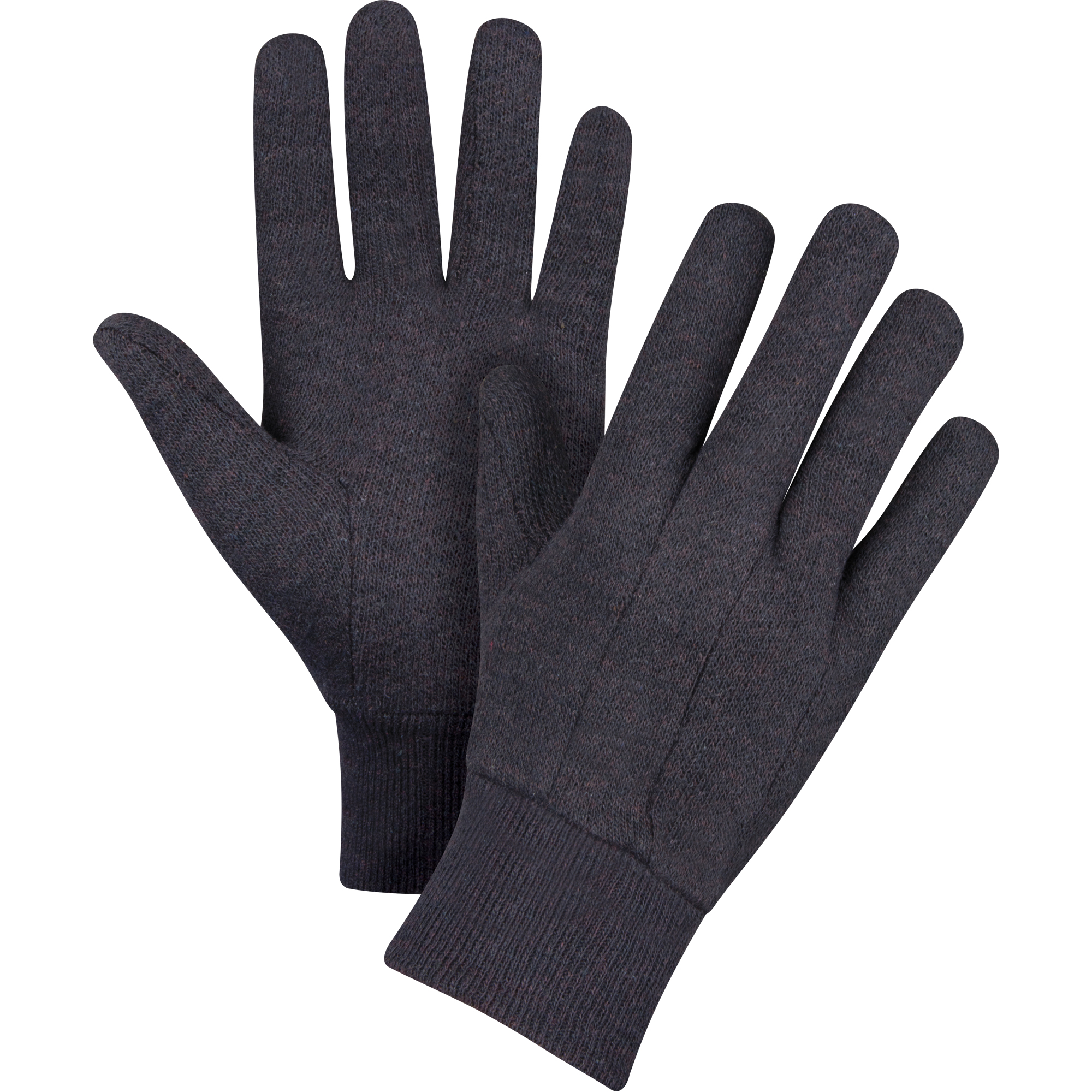 Gants de jersey, Grand, Brun, Non doublé, Poignet en tricot