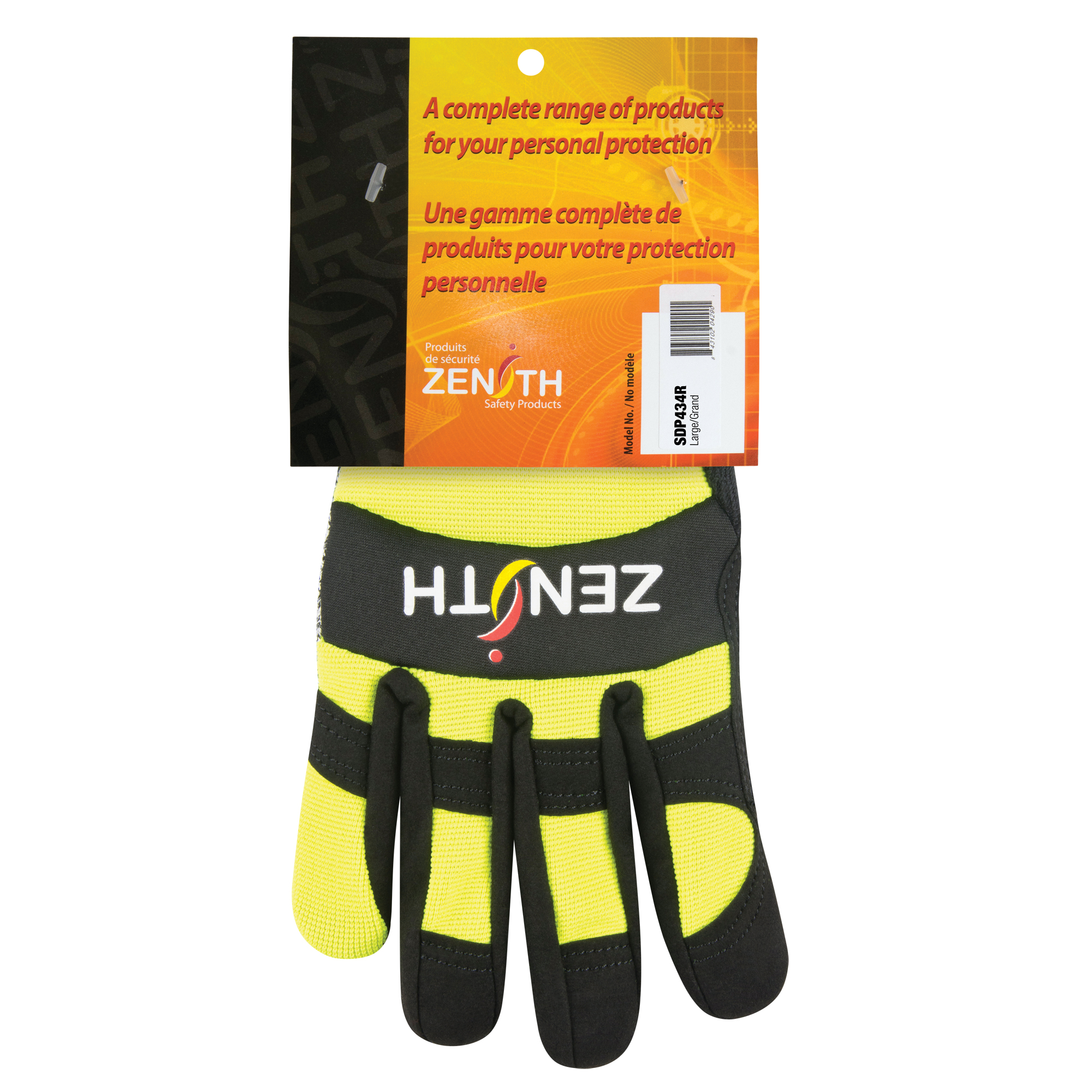 Gants de mécanicien ZM500 haute visibilité résistants aux coupures, Paume PEHP, Taille 2T-Grand