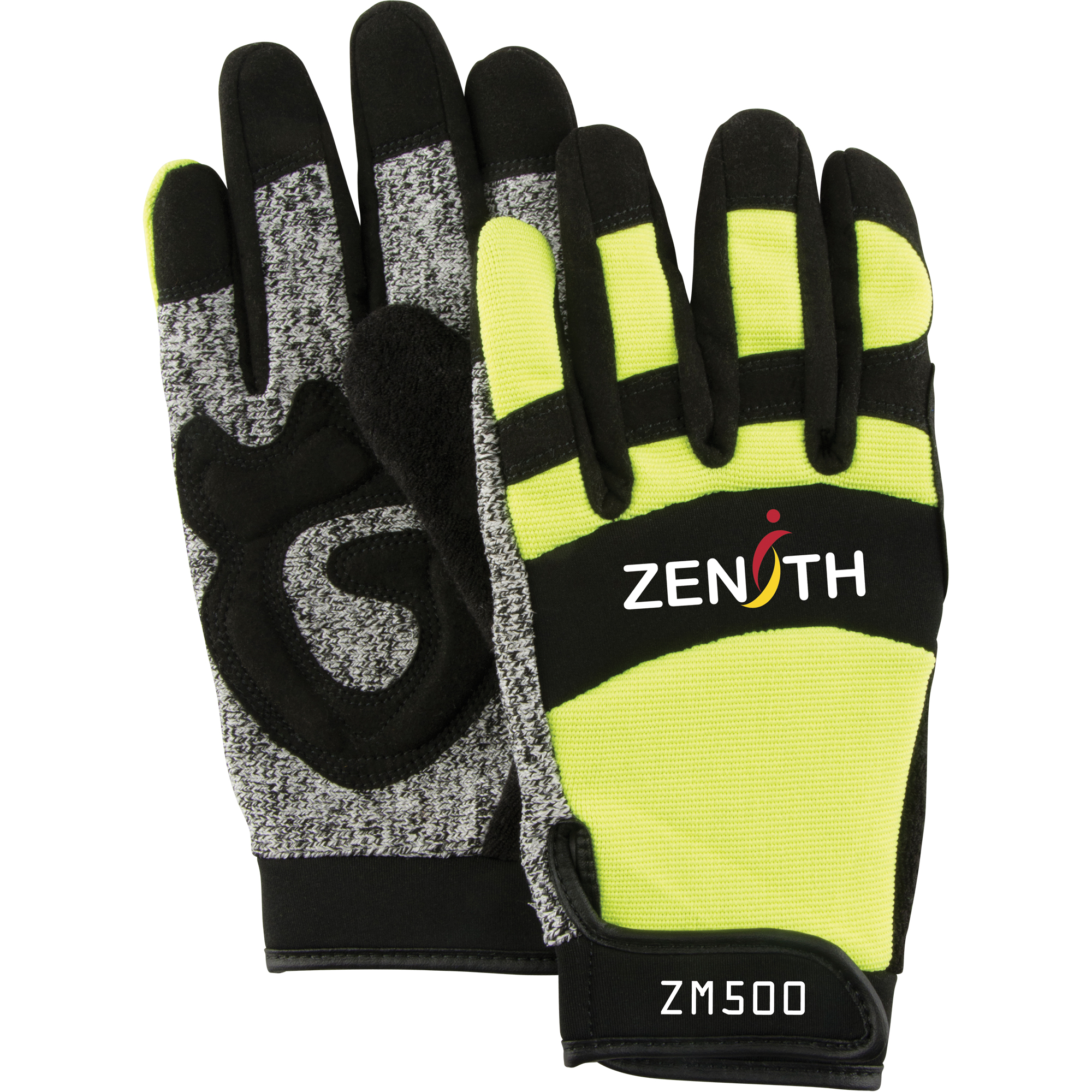 Gants de mécanicien ZM500 haute visibilité résistants aux coupures, Paume PEHP, Taille Grand