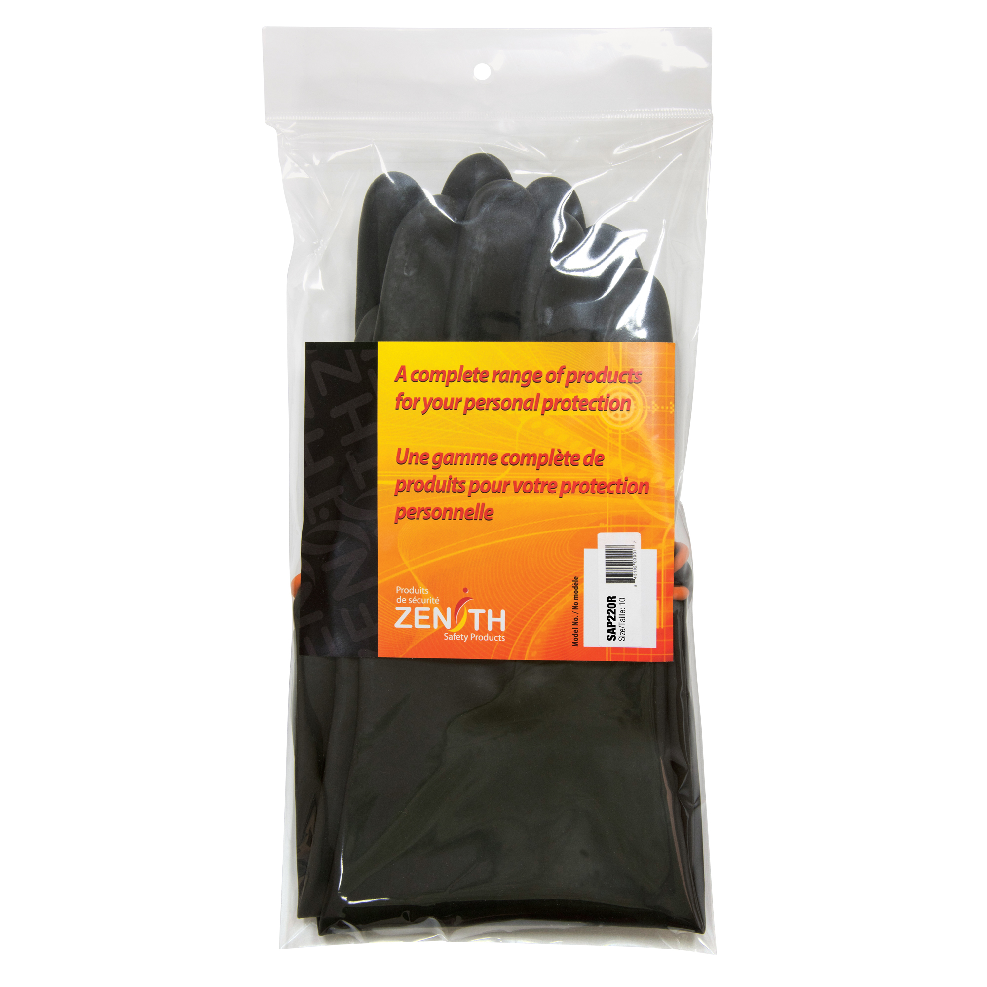 Gants de poids lourd pour la manipulation de produits chimiques, Taille 9, 14" lo, Latex de caoutchouc, 30 mils