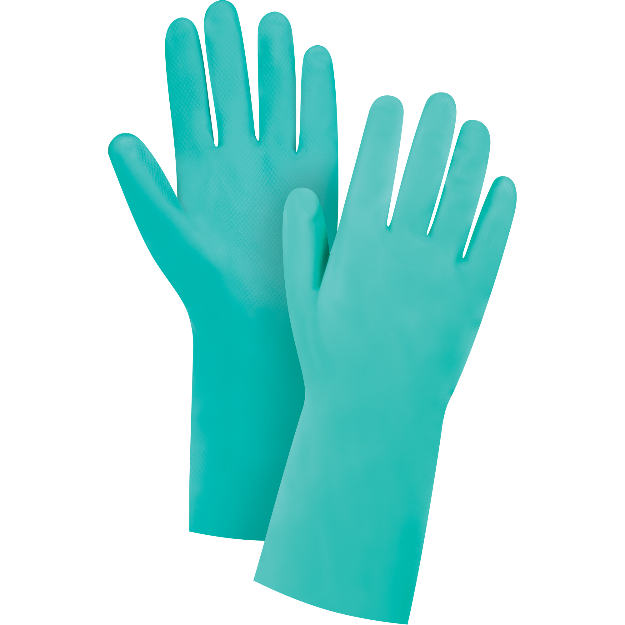 Gants de première qualité à prise en losange résistants aux produits chimiques, Taille T-Grand/10, 13" lo, Nitrile, Doublure en Ouatée, 15 mils
