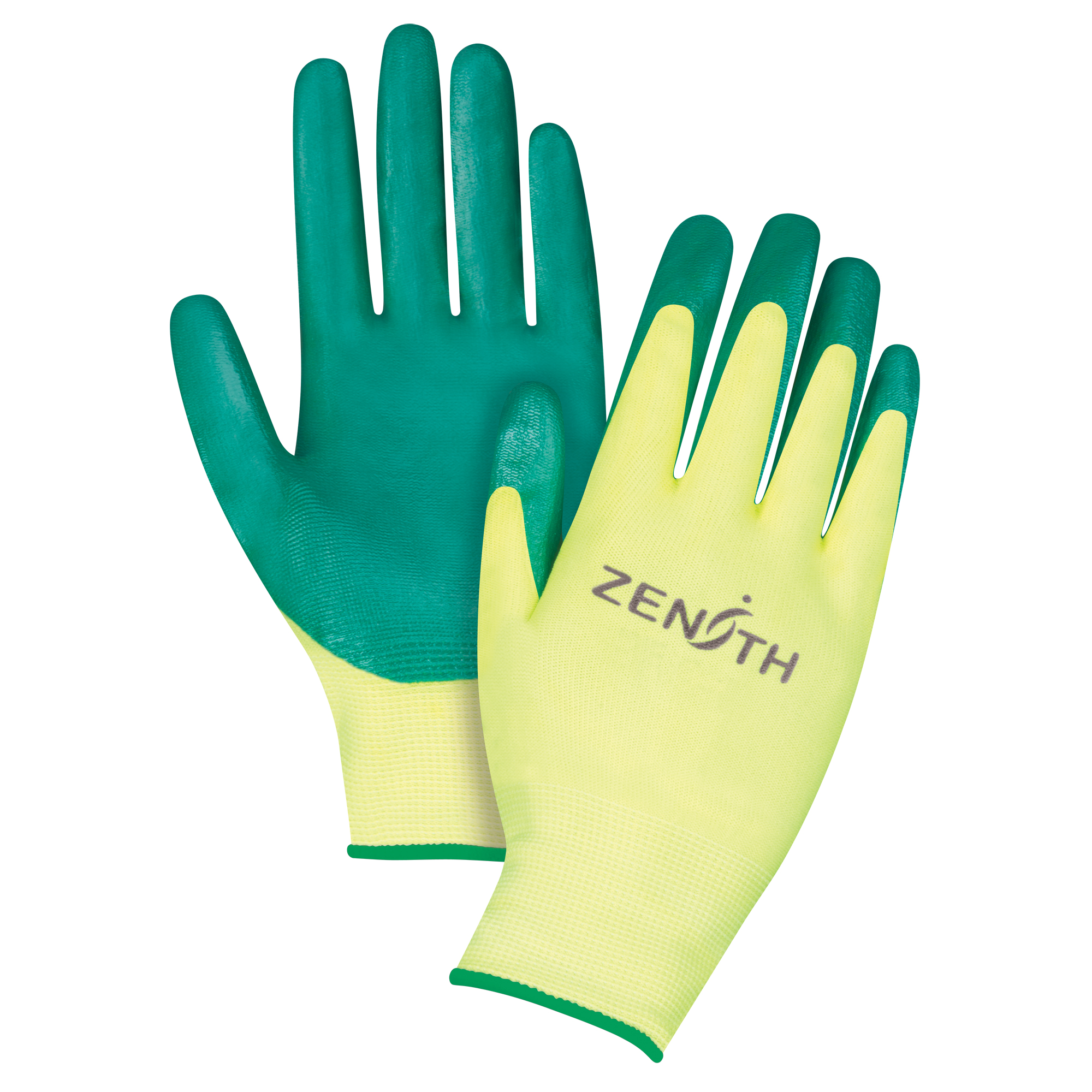 Gants de première qualité ZX-3, 8/Moyen, Rêvetement Nitrile, Calibre 15, Enveloppe en Nylon
