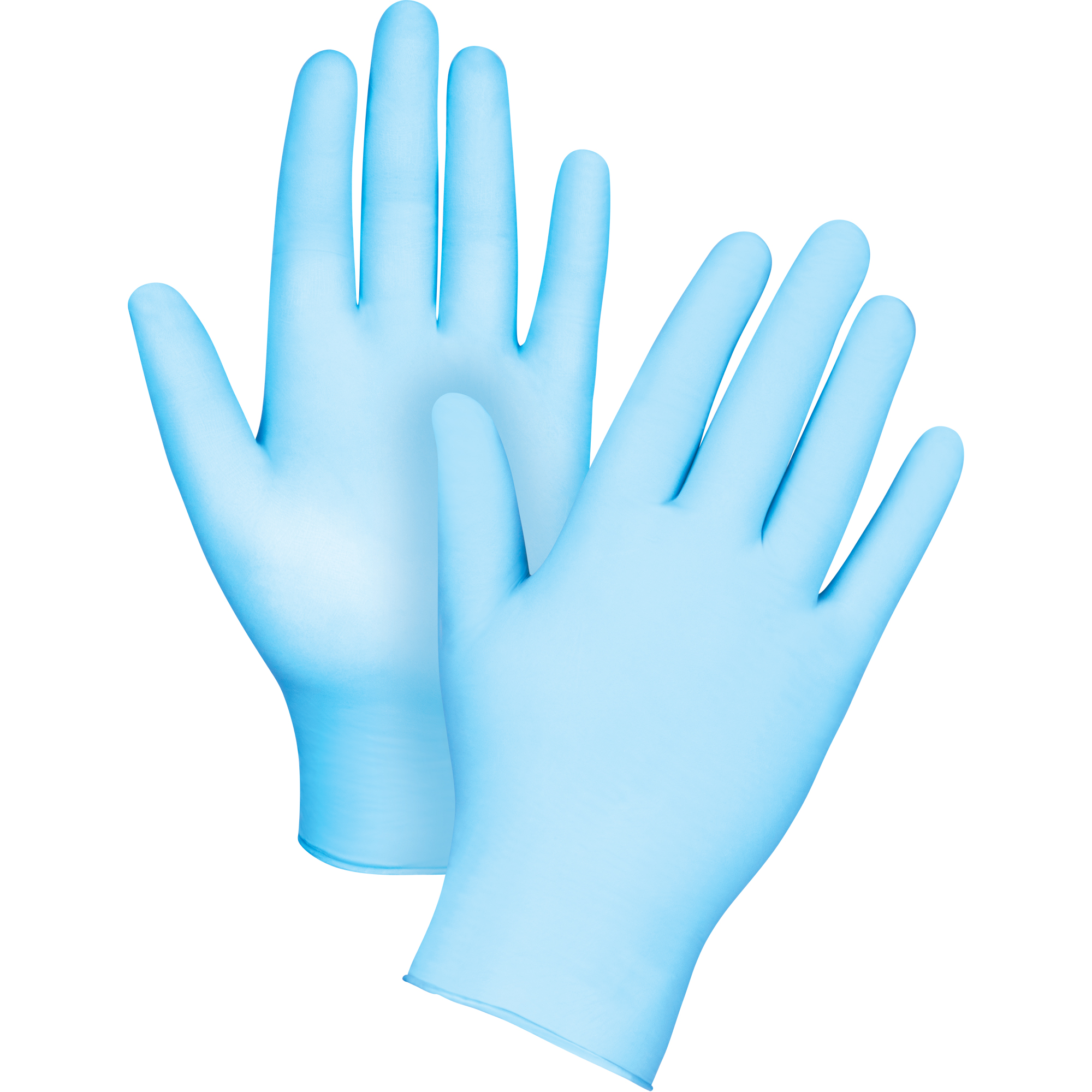 Gants tactiles jetables de calibre médical, Grand, Nitrile/vinyle, 4,5 mils, Sans poudre, Bleu, Classe 2