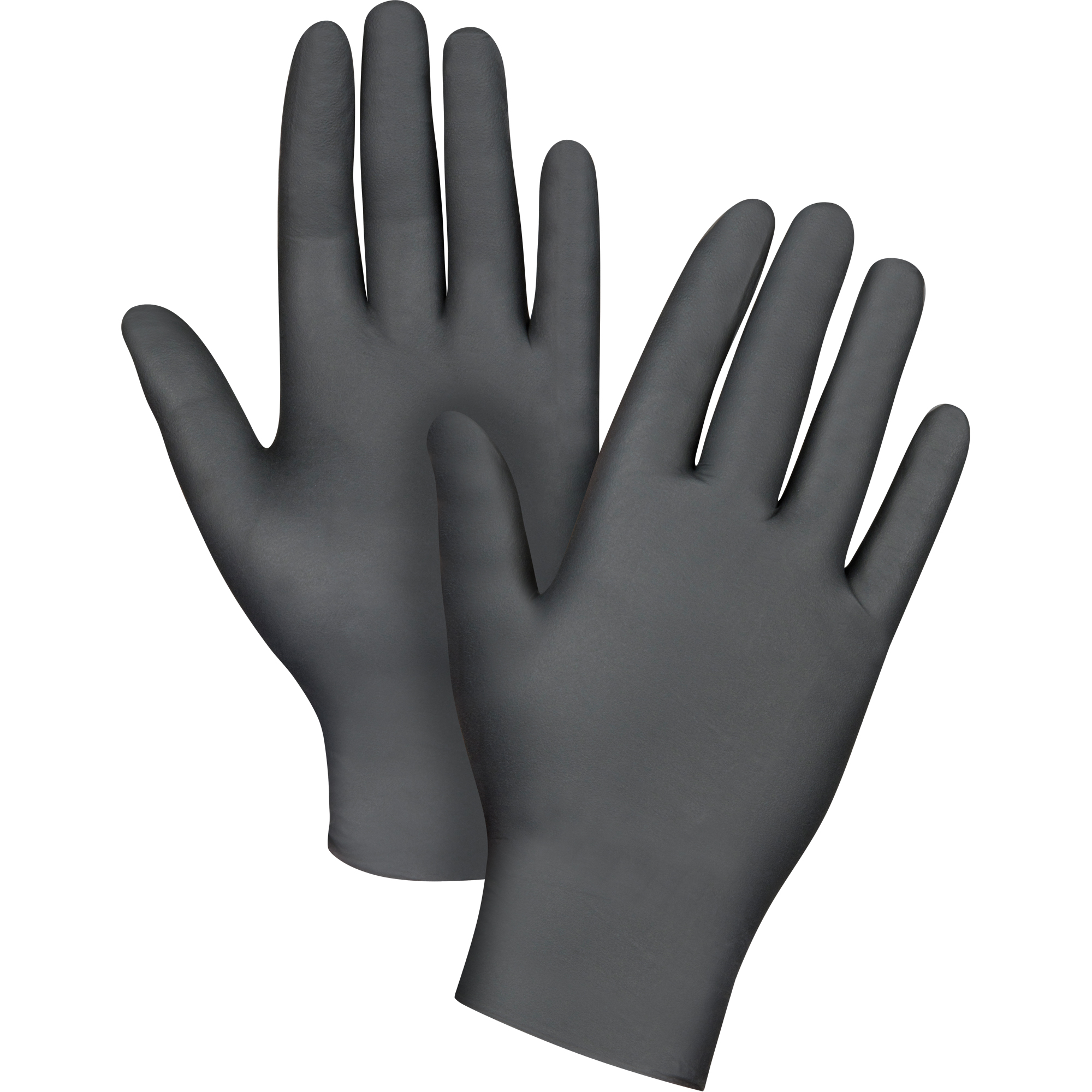 Gants d'examen à prise tactile, 2T-Grand, Nitrile, 5 mils, Sans poudre, Noir