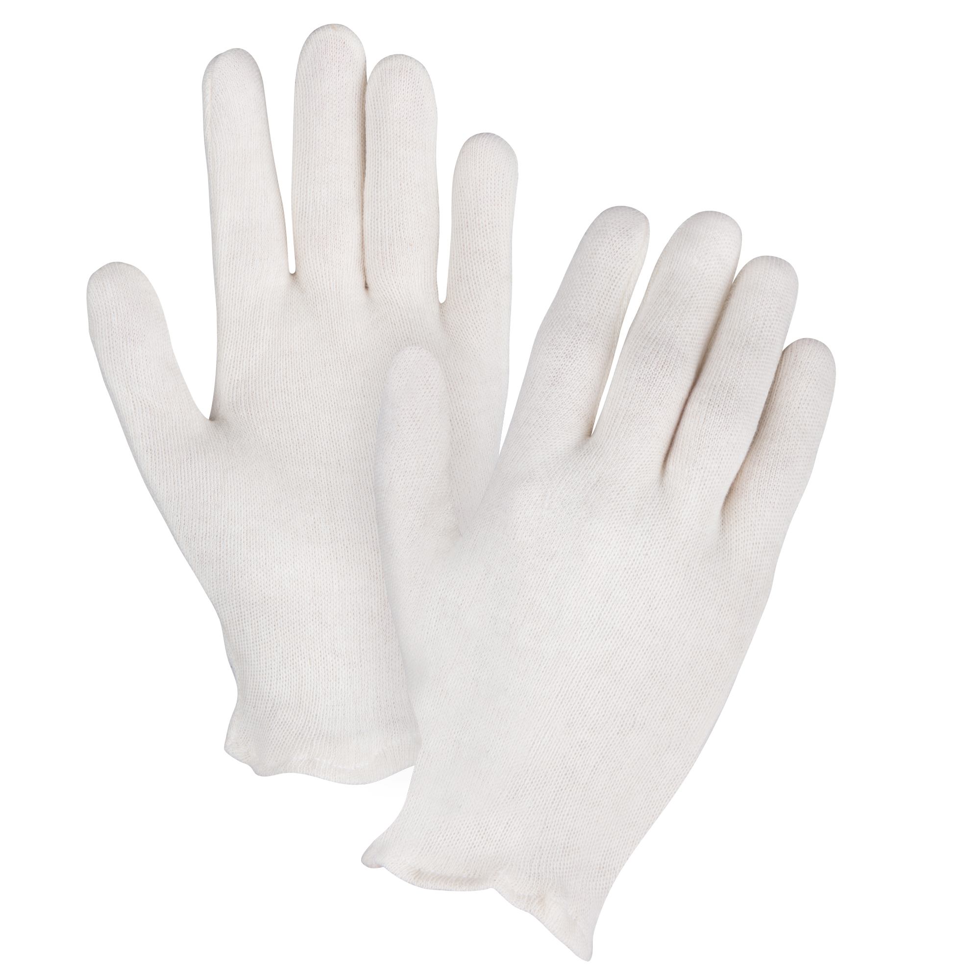 Gants d'inspection de poids moyen, Poly/coton, Poignet À ourlet, Dames