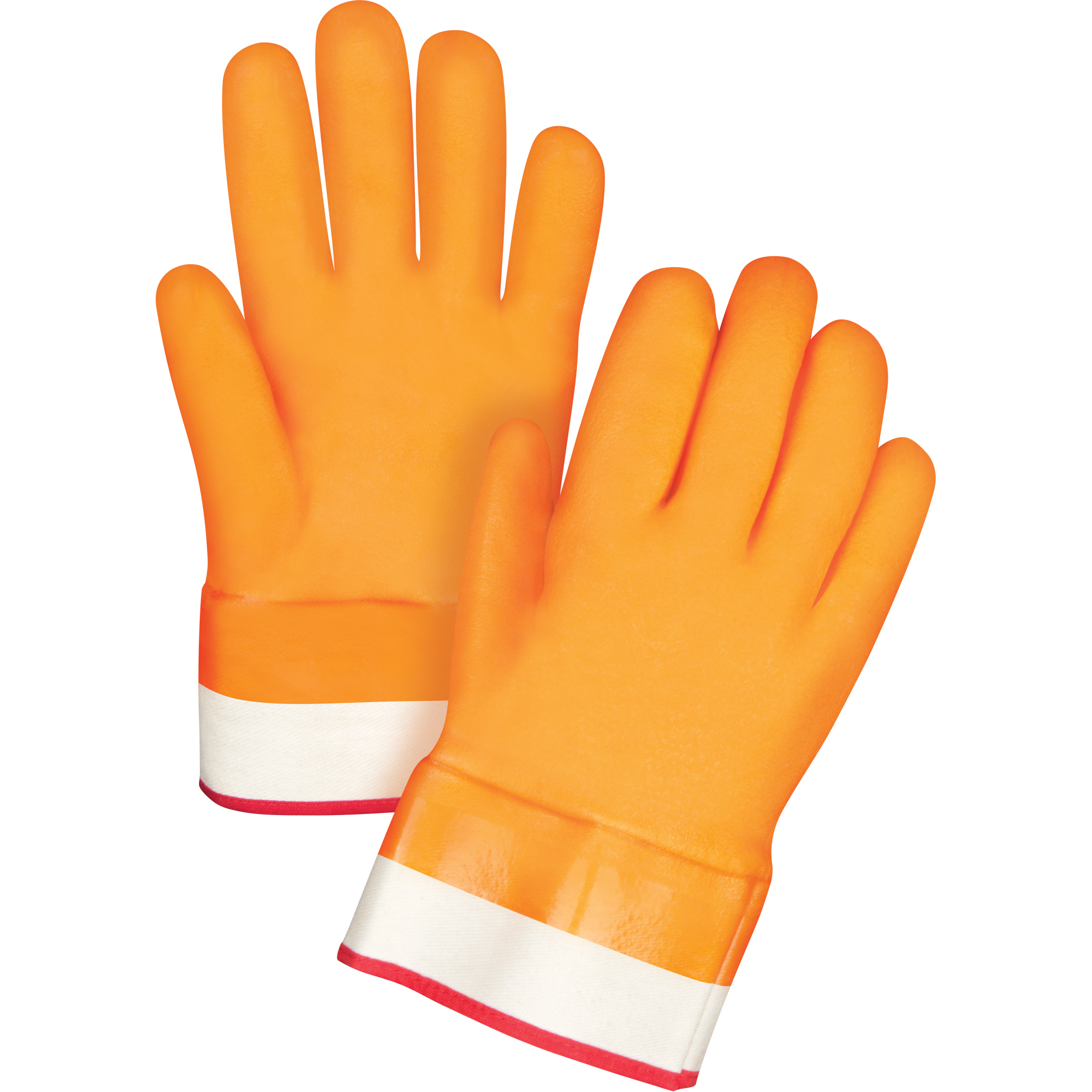 Gants doublés pour l'hiver résistants aux produits chimiques, Taille Grand/9, 10" lo, PVC, Doublure en Molleton de mousse, Gant de calibre hiver