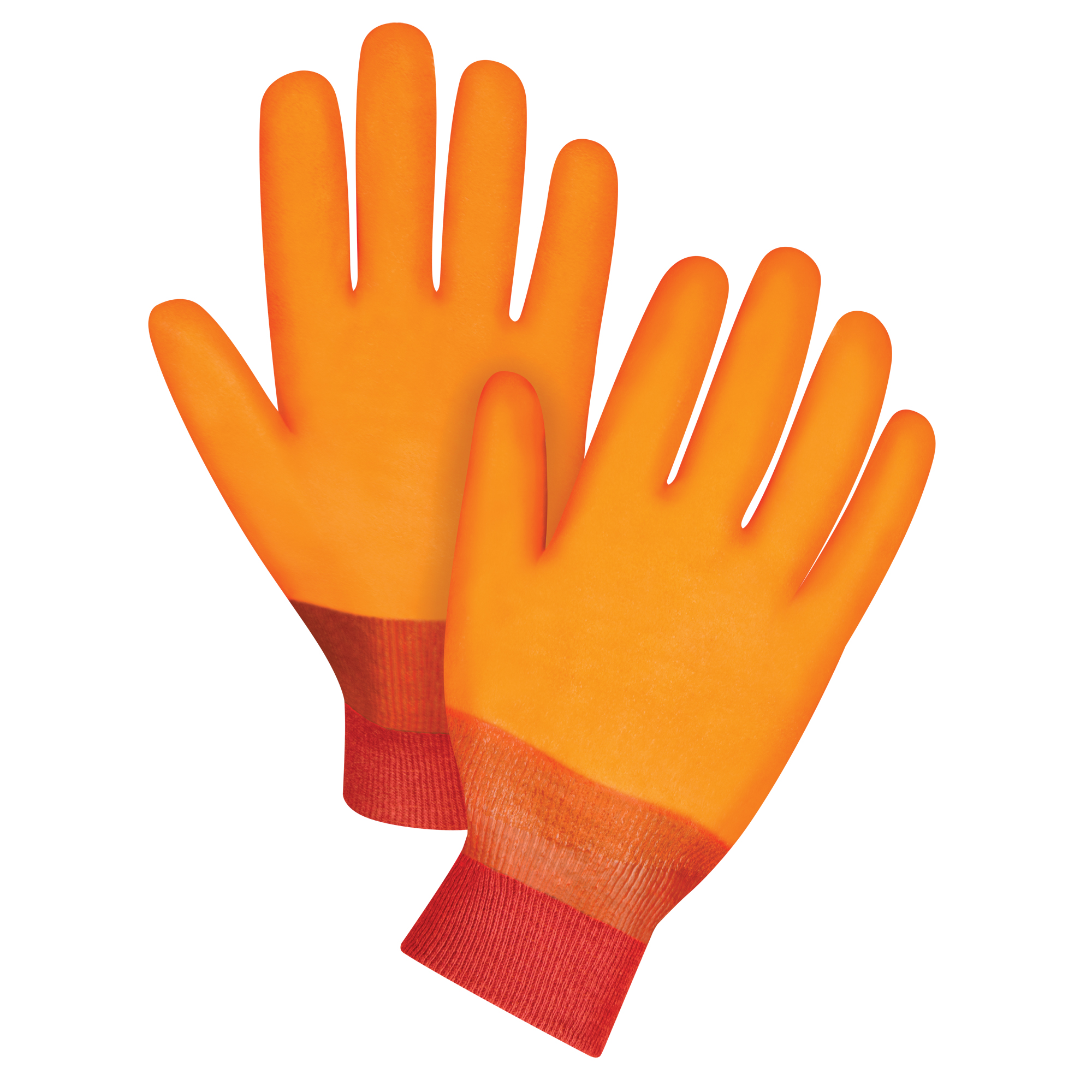 Gants doublés pour l'hiver, Taille Grand/9, 12" lo, PVC, Doublure en Molleton de mousse, Gant de calibre hiver