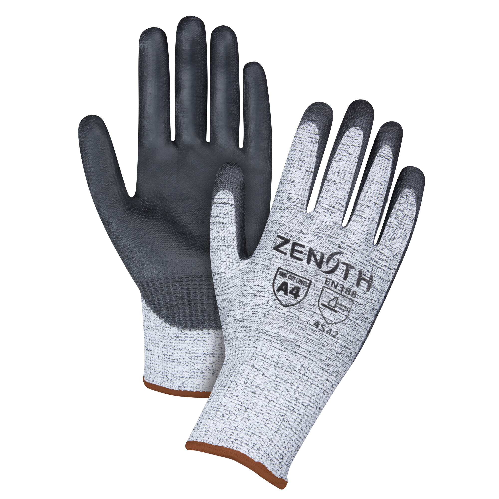 Gants élastiques sans coutures résistants à la coupe, Taille Grand/9, Calibre 13, Revêtement Polyuréthane, Enveloppe en PEHP, ANSI/ISEA 105 niveau 4/EN 388 niveau 5