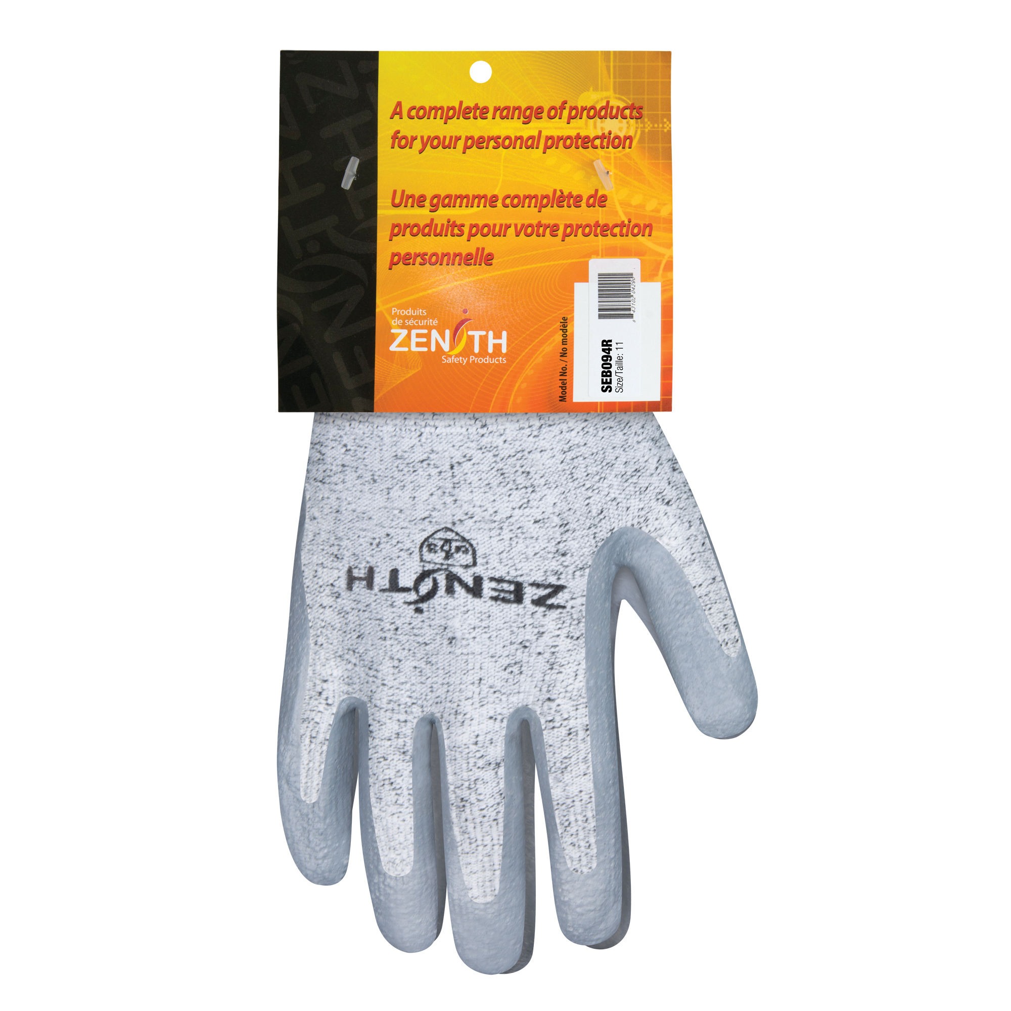 Gants élastiques sans coutures résistants à la coupe, Taille 2T-Grand, Calibre 13, Revêtement Nitrile, Enveloppe en PEHP, EN 388 niveau 3