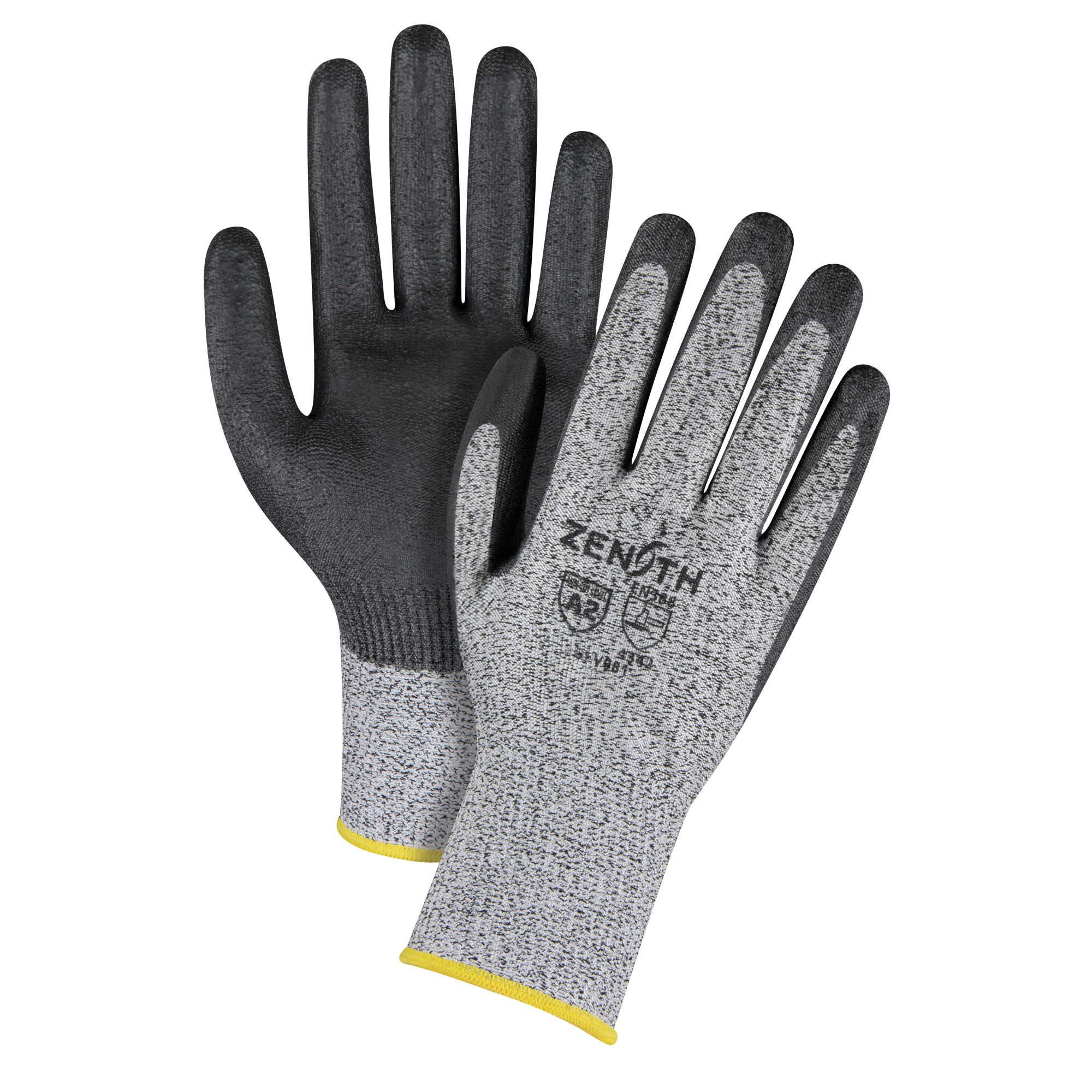 Gants élastiques sans coutures résistants à la coupe, Taille Grand/9, Calibre 13, Revêtement Polyuréthane, Enveloppe en PEHP, ANSI/ISEA 105 niveau 2/EN 388 niveau 3
