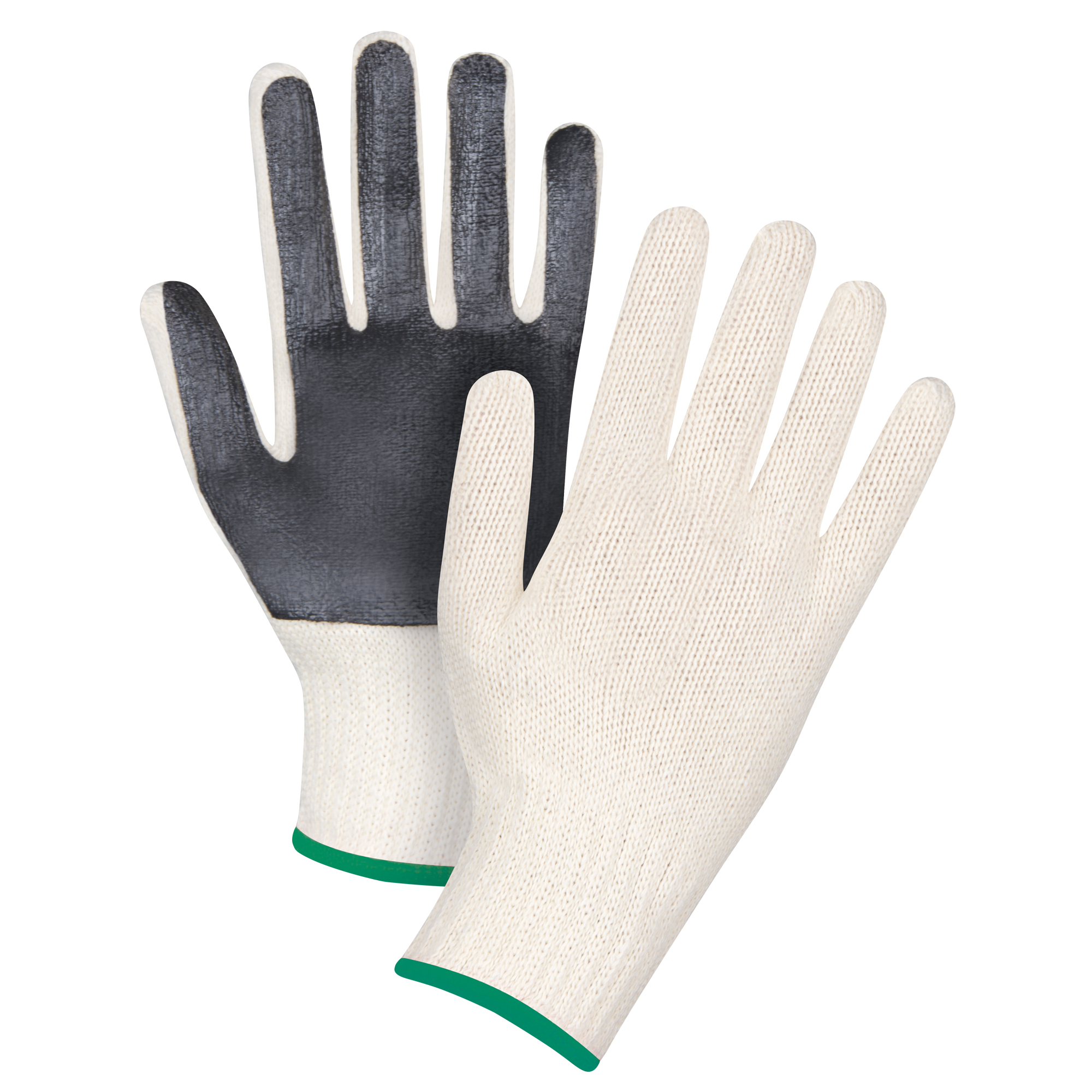 Gants en tricot à paume enduite, Poly/coton, Un côté, Calibre 7, Moyen