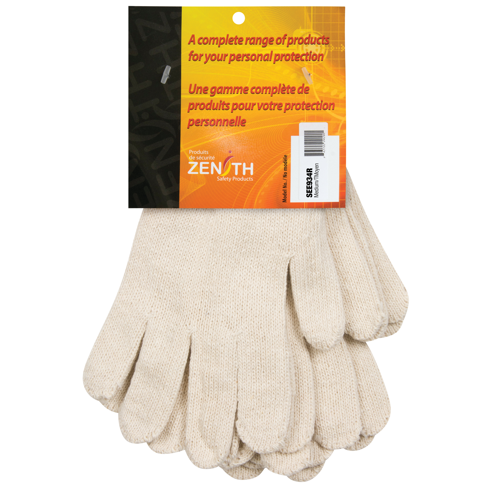 Gants en tricot de poids lourd, Poly/coton, Calibre 7, Moyen