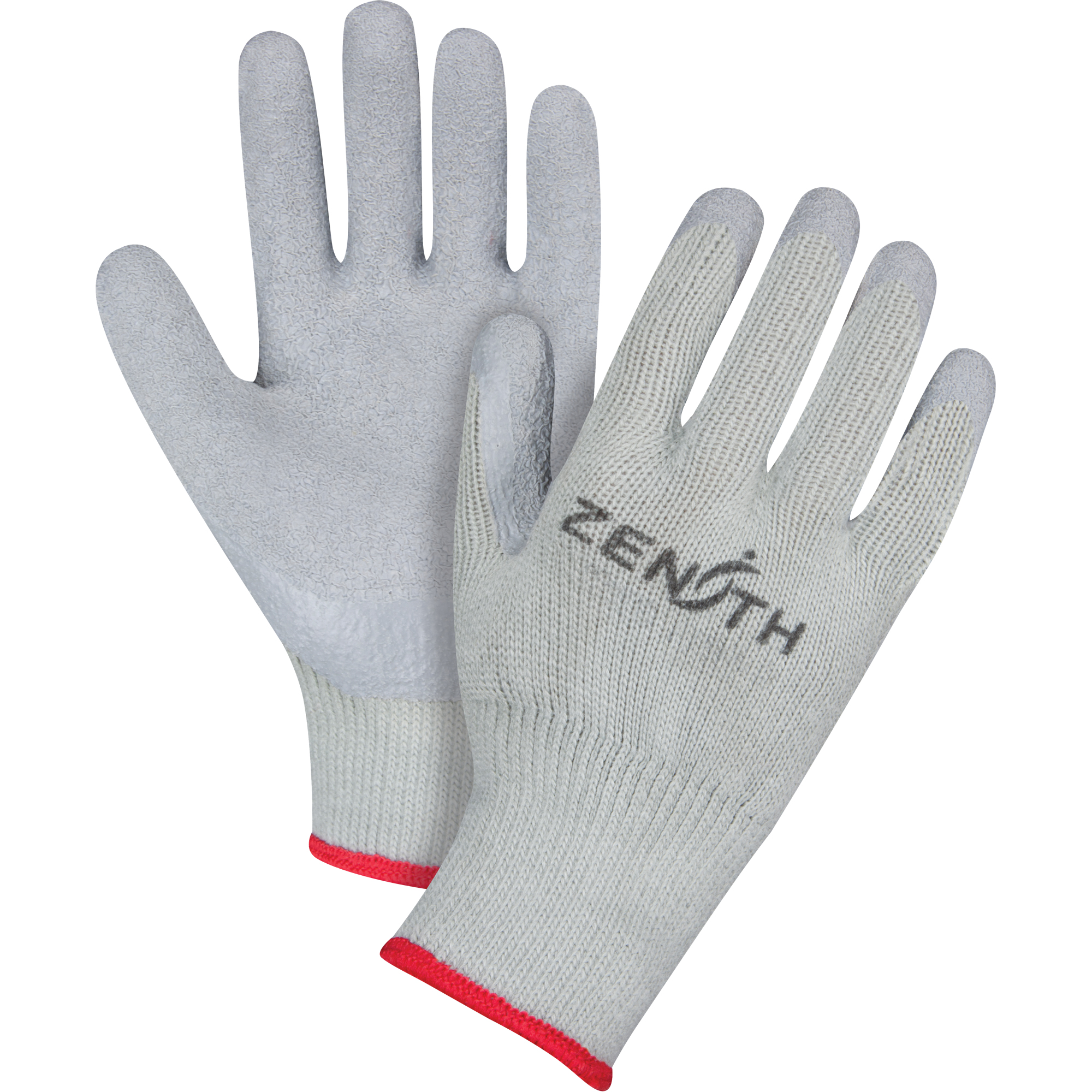 Gants enduits à doublure confortable en caoutchouc naturel, 9/Grand, Rêvetement Latex de caoutchouc, Calibre 10, Enveloppe en Polyester/Coton