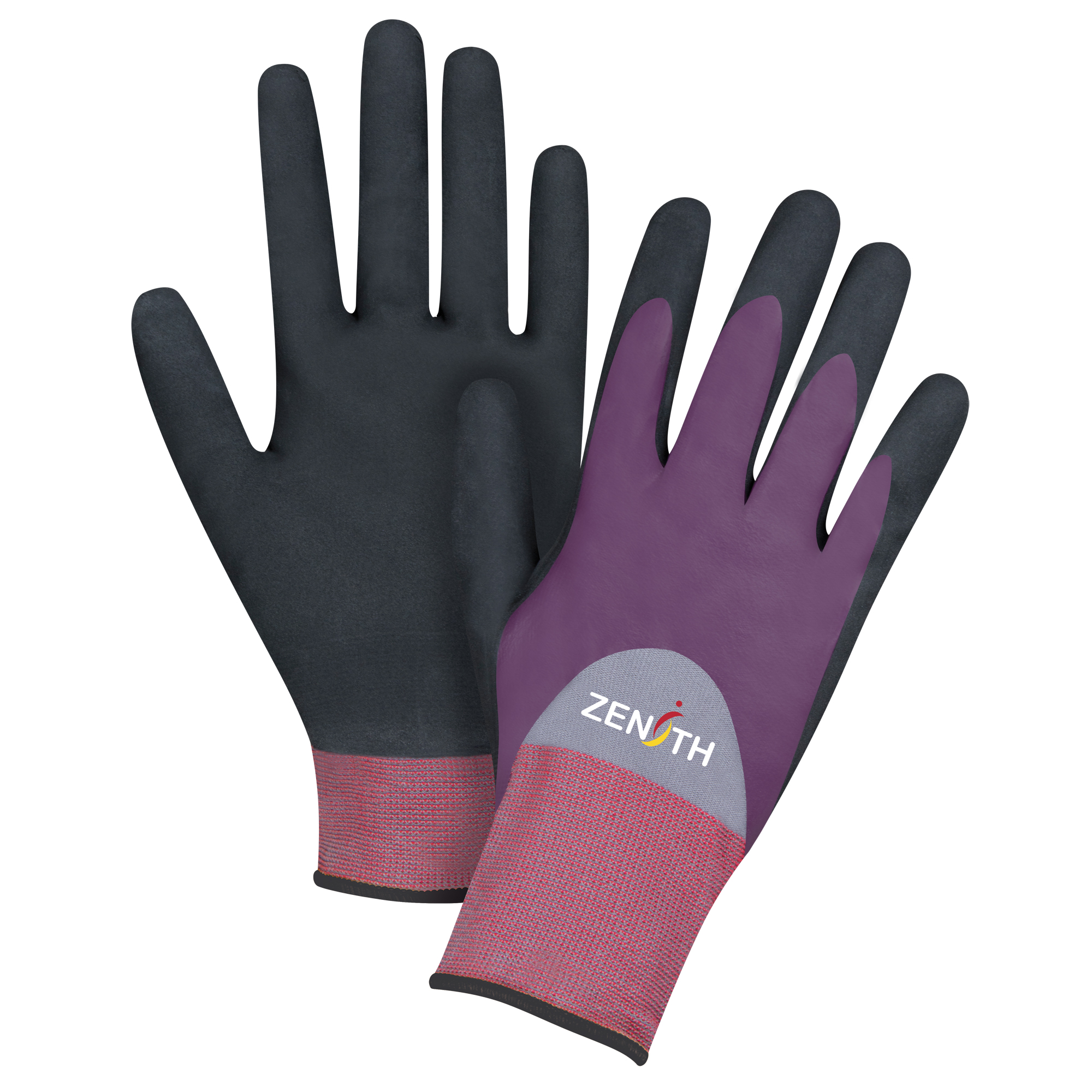Gants enduits de première qualité ZX-2, 10/T-Grand, Rêvetement Nitrile/Mousse de nitrile, Calibre 18, Enveloppe en Nylon