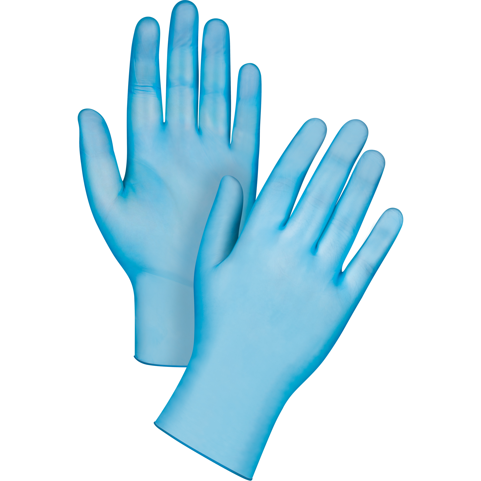 Gants jetables, Petit, Vinyle, 4 mils, Sans poudre, Bleu