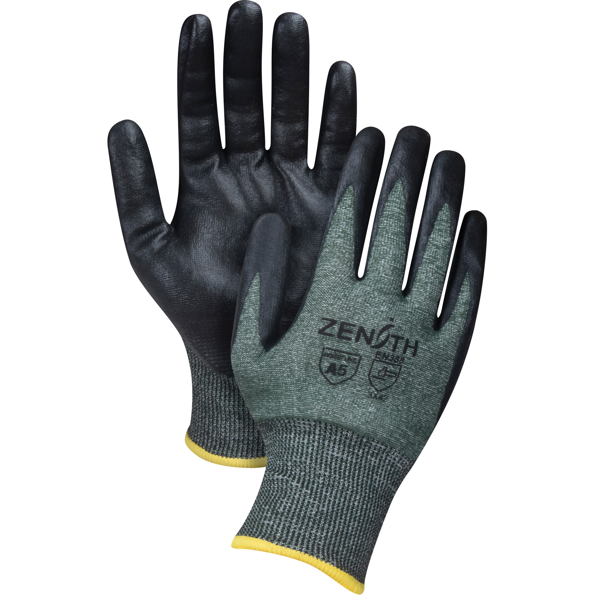 Gants légers et haute dextérité résistants à la coupe, Taille Moyen, Calibre 18, Revêtement Mousse de nitrile, Enveloppe en Nylon/PEHP/Spandex, ASTM ANSI niveau A5