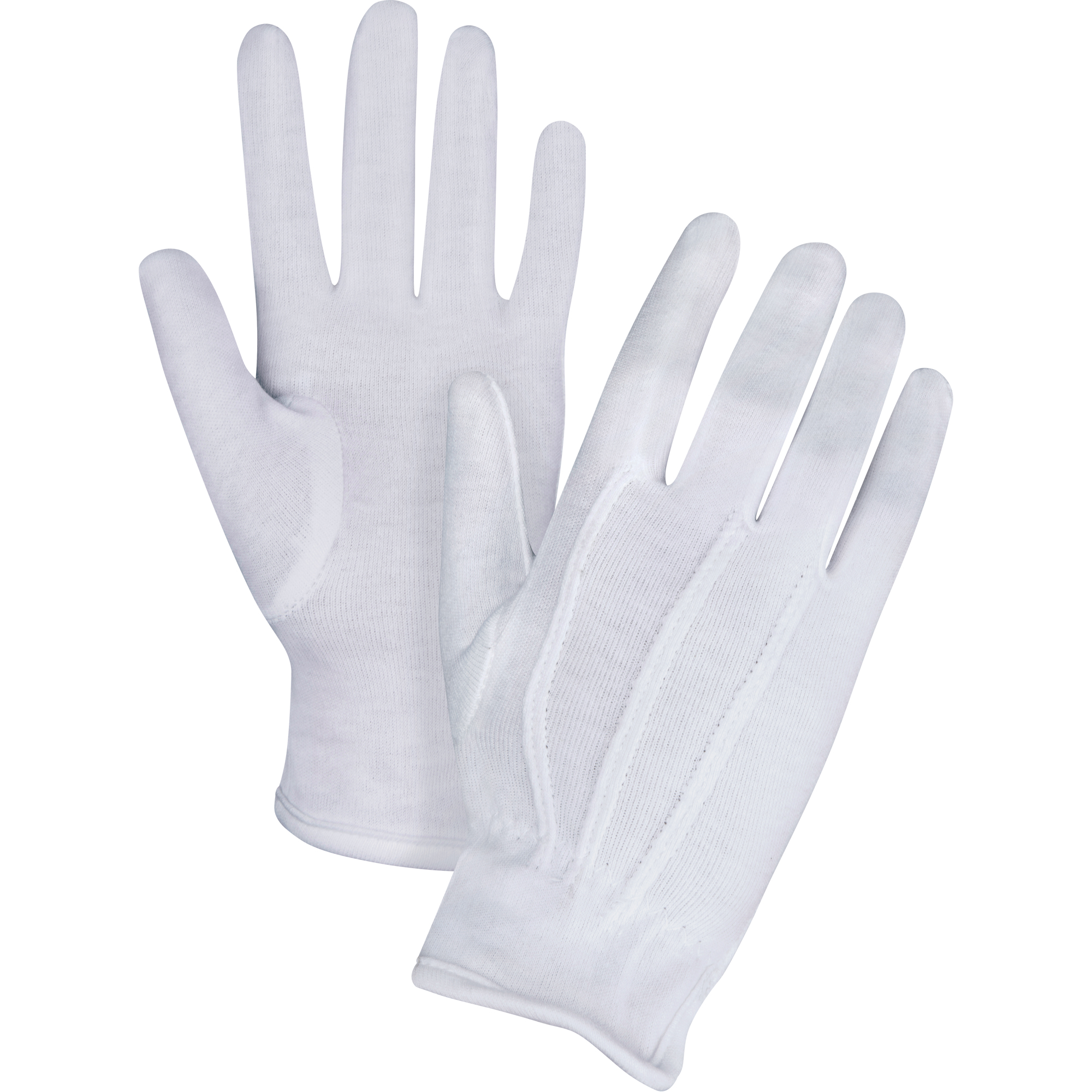 Gants pour serveur/parade, Coton, Poignet À ourlet, Grand