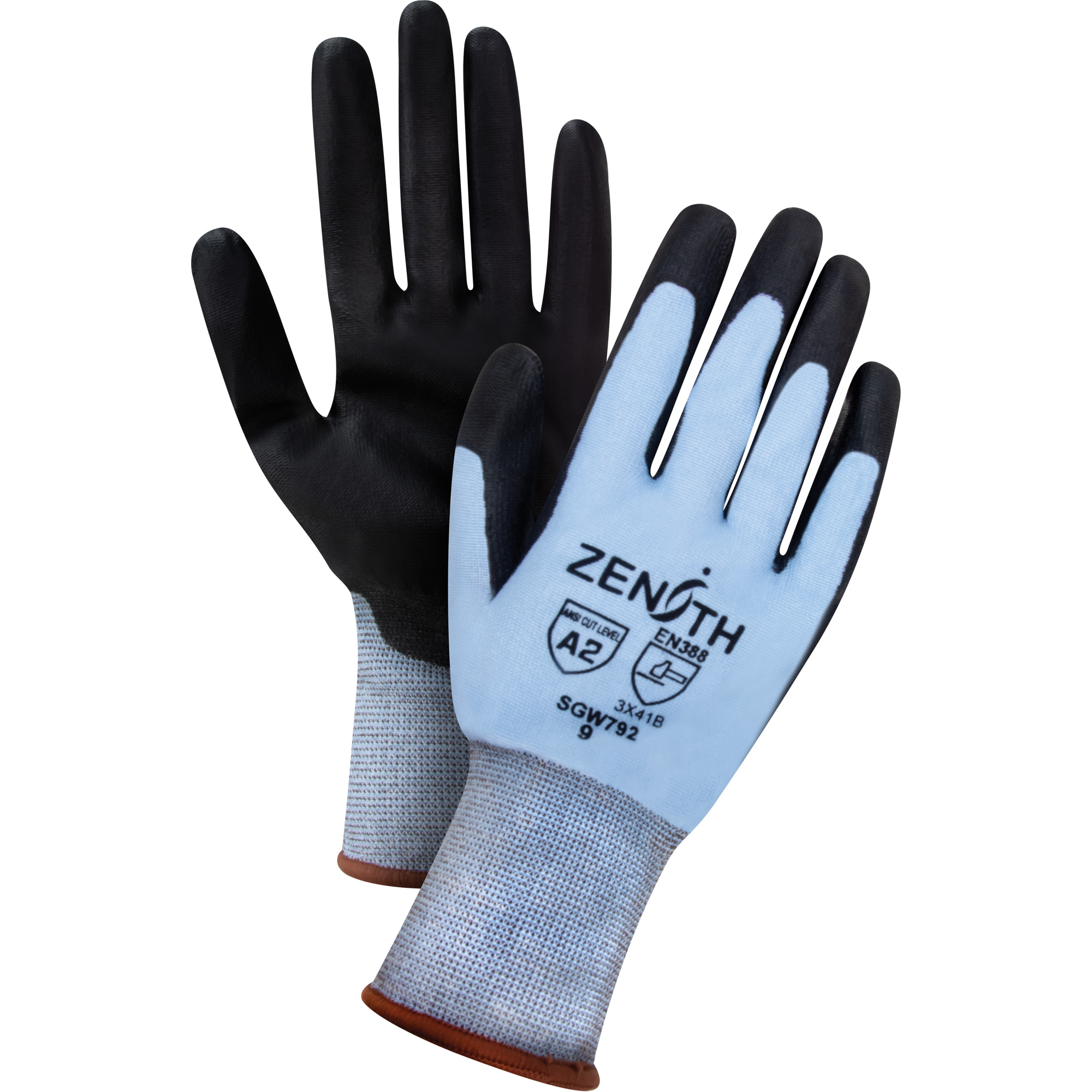 Gants résistants à la coupe à dextérité ultime, Taille Grand, Calibre 18, Revêtement Polyuréthane, Enveloppe en PEHP, ASTM ANSI niveau A2/EN 388 niveau B